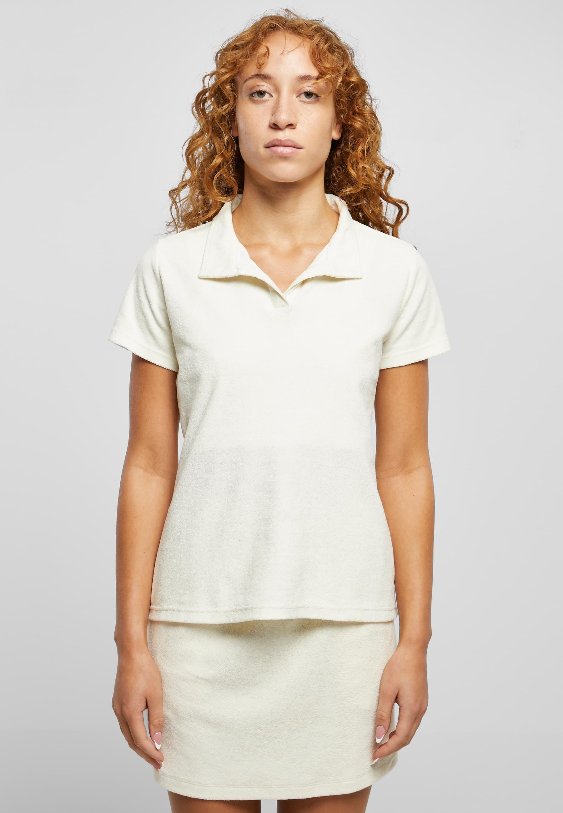 URBAN CLASSICS Kurzarmshirt »Urban Classics Damen Ladies Towel Polo Tee«, (1 tlg.)
