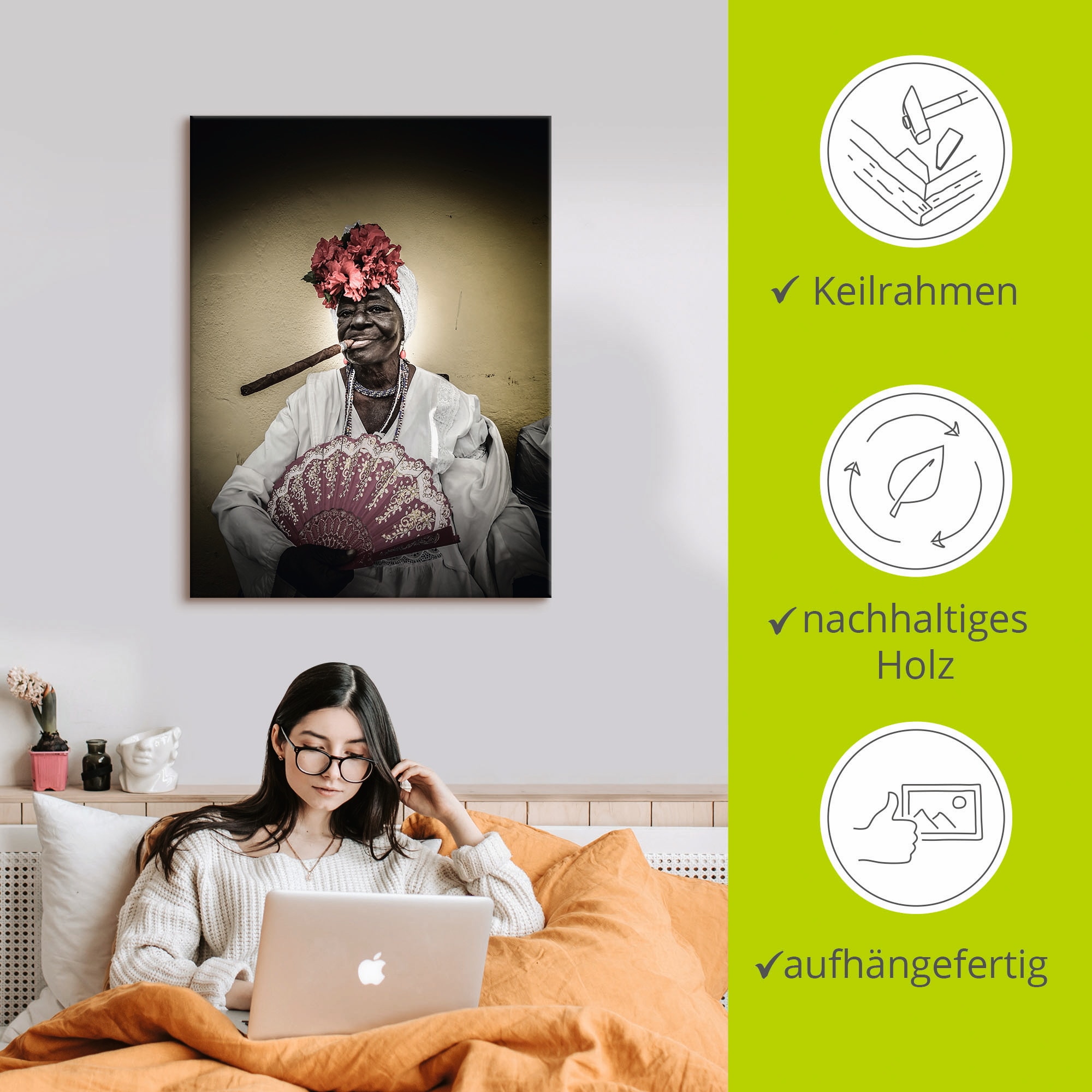 Artland Wandbild »Havanna«, Frau, (1 St.), als Alubild, Leinwandbild, Wandaufkleber oder Poster in versch. Größen