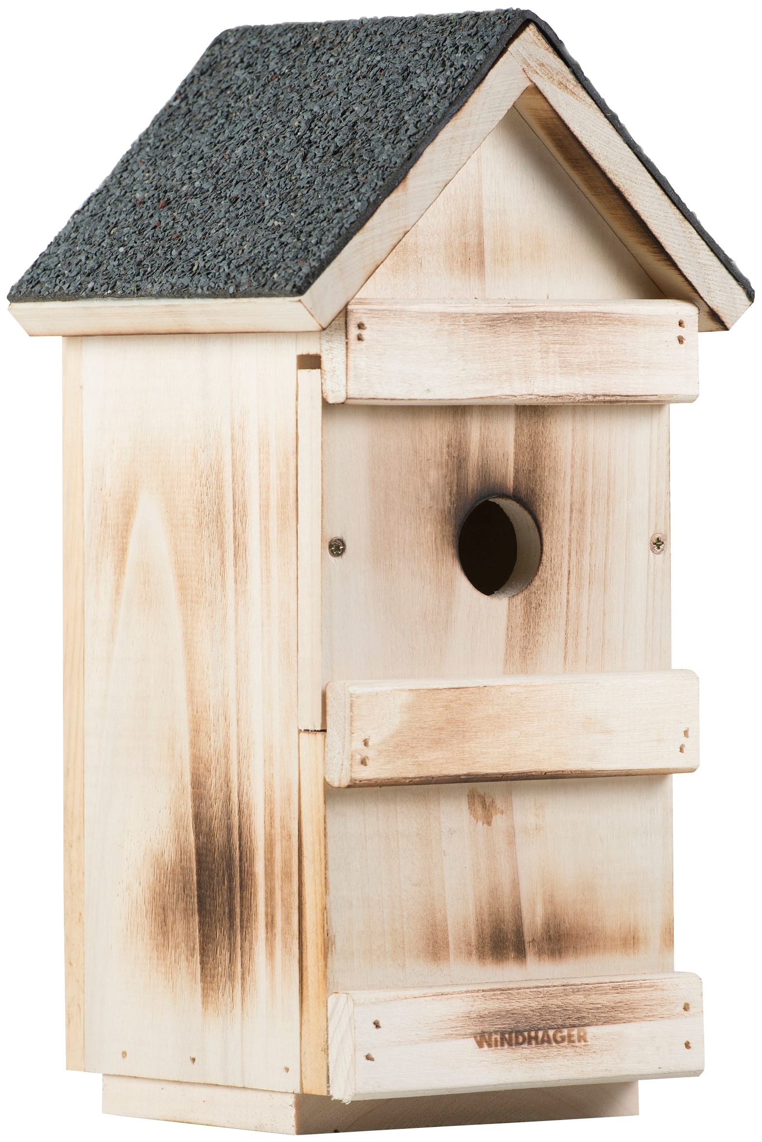 WINDHAGER Nistkasten "aus Massivholz, sicheres Brutquartier für verschiedene Vogelarten", B/H/T: 16cm x 31cm x 14,8cm, braun, Tierhäuser, mit