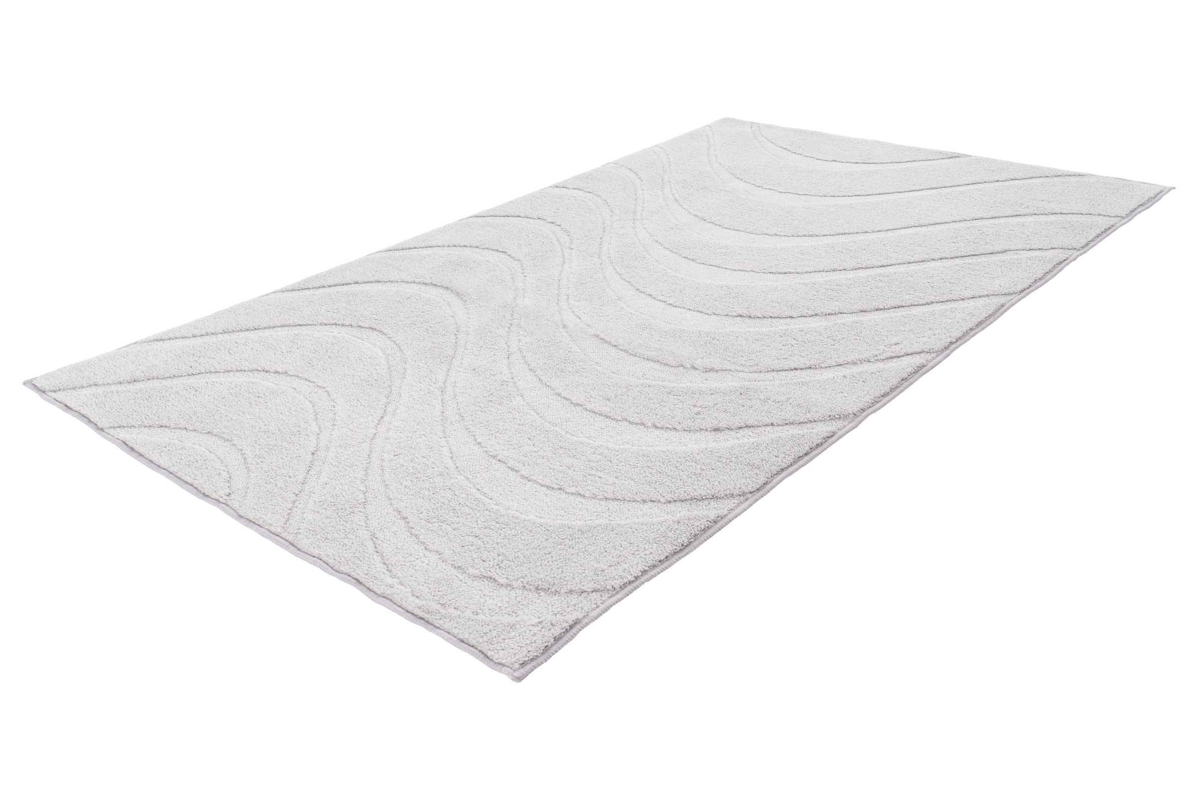 Badematte KAYOOM "Badematte Ocean Touch 425", silber, (67cm x 110cm ), 1 Stk., Polyester, Badematten, Badematte, Kurzflor 2