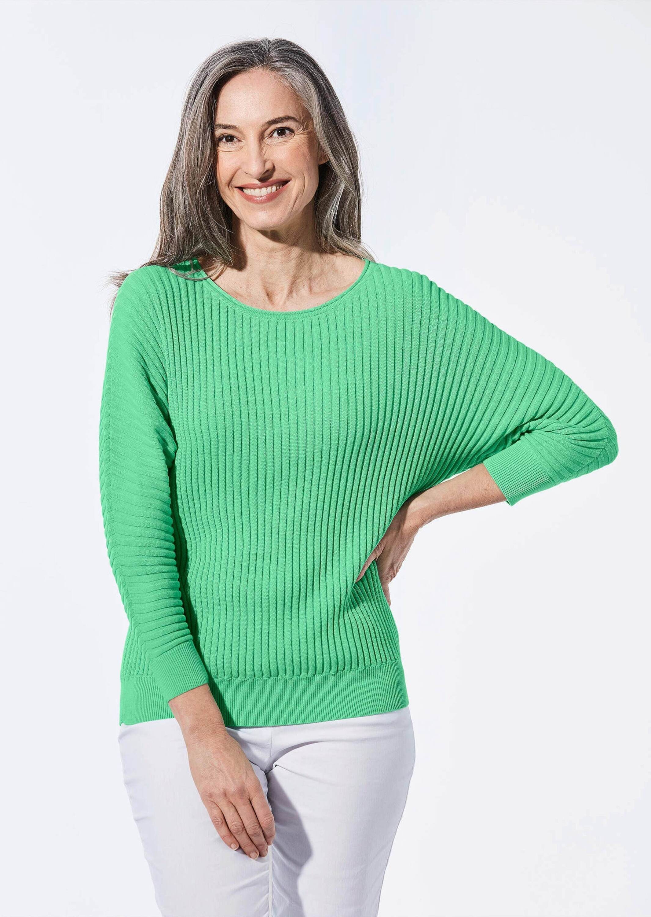 GOLDNER Rundhalspullover »Pullover Pullover mit Fledermausärmeln«