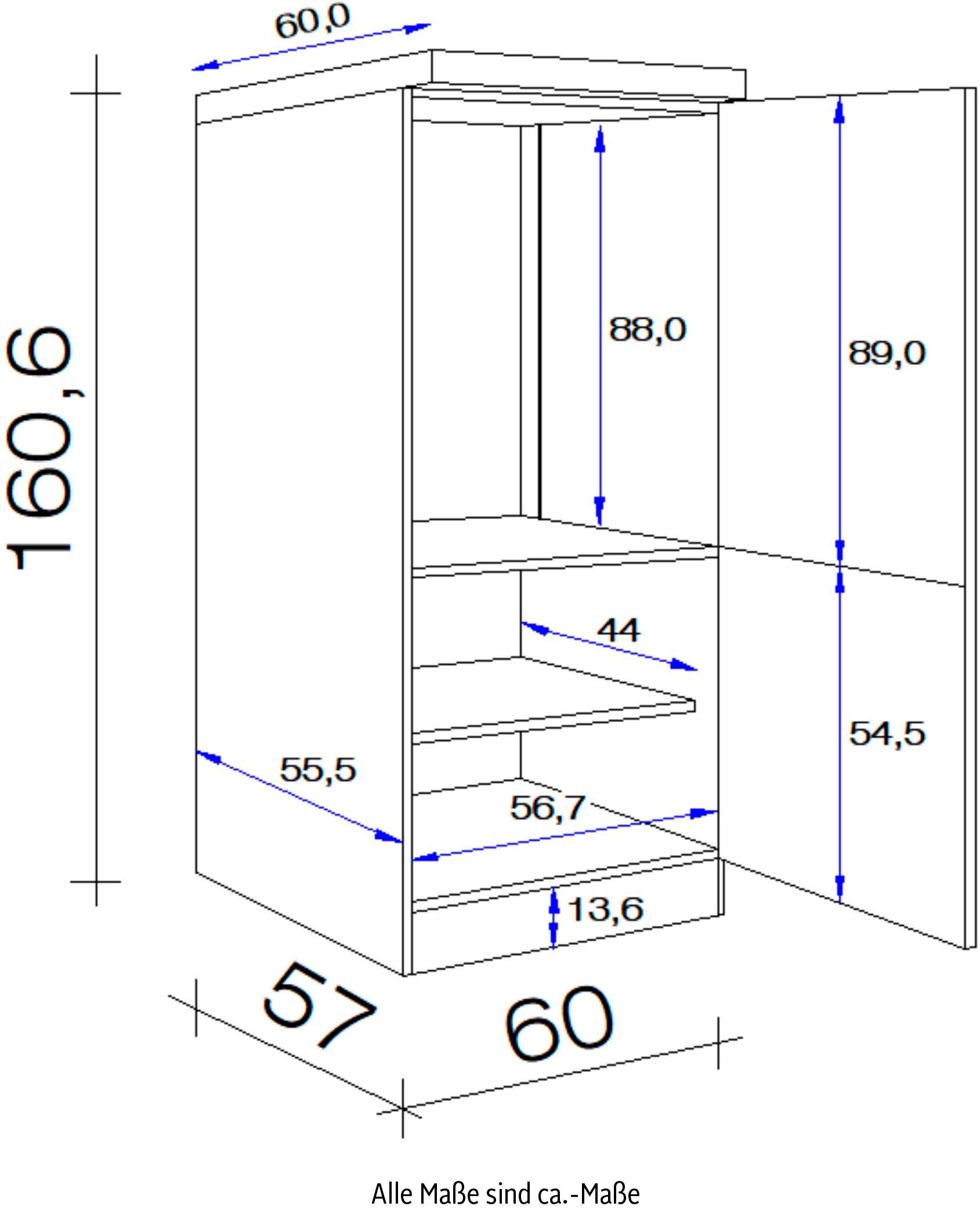 Flex-Well Küche »Vintea«, 60 cm breit, inklusive Kühlschrank