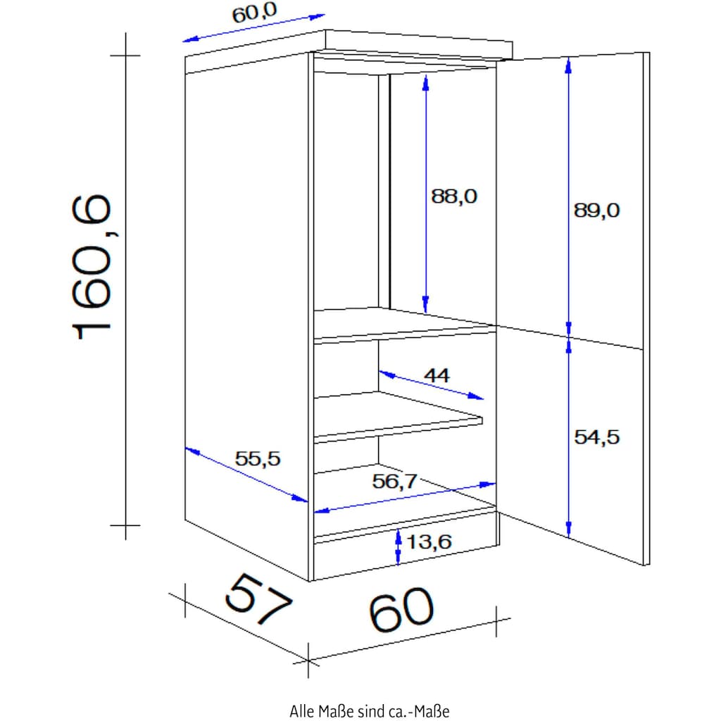 Flex-Well Küche »Vintea«, 60 cm breit, inklusive Kühlschrank