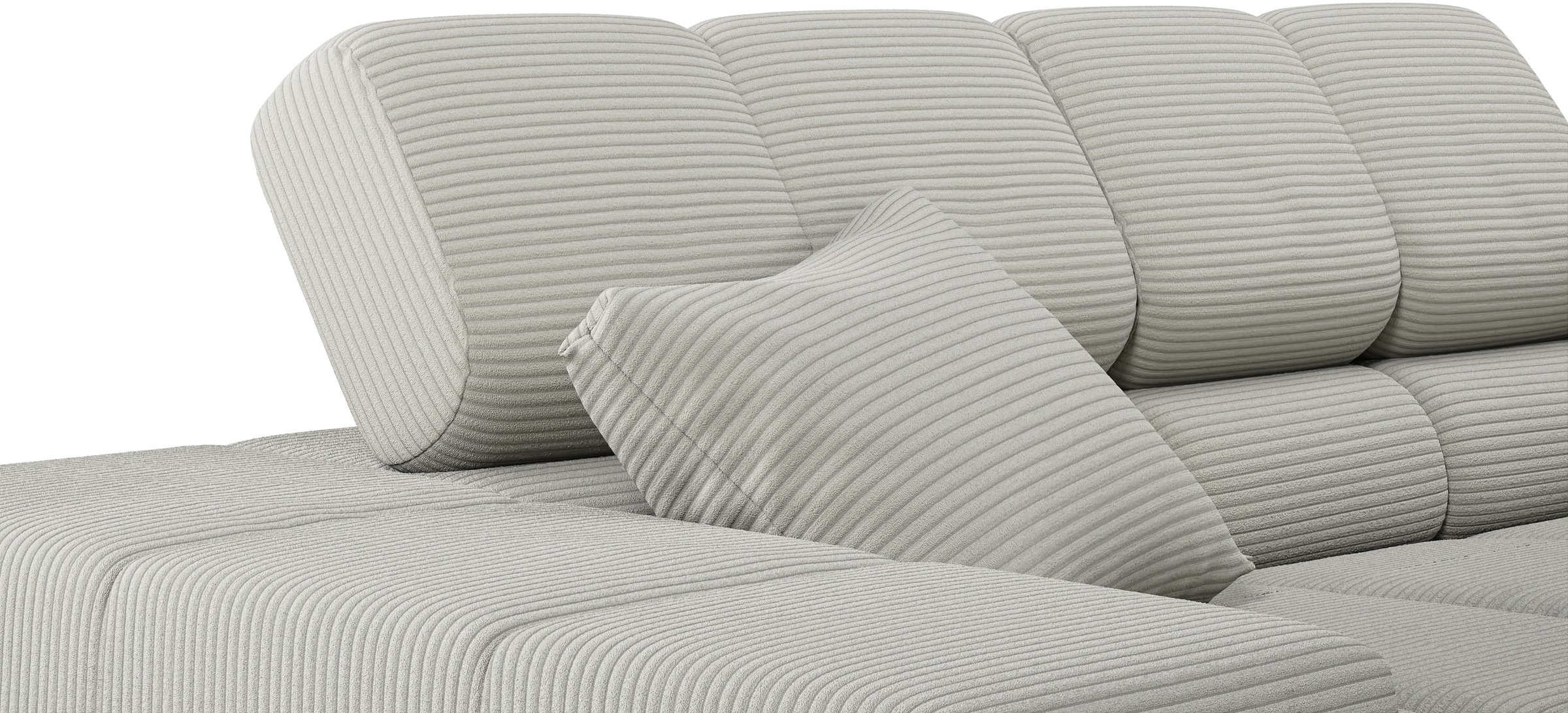 INOSIGN Ecksofa »Ancona incl. Kopfteilverstellung, Breite 319cm, L-Form«, wahlweise motorische Sitztiefenverstellung, auch in Cord + Easy Care