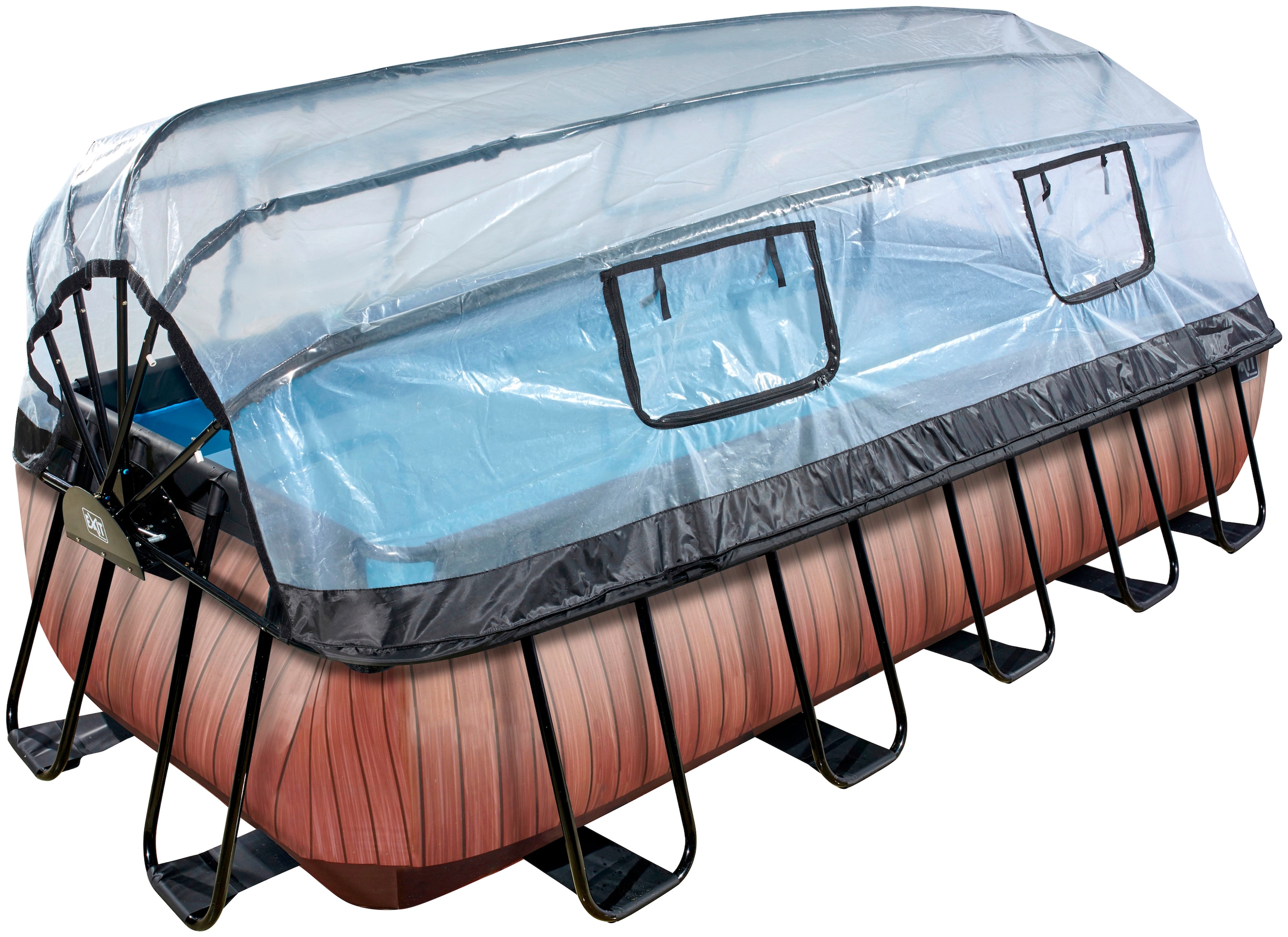 EXIT Framepool »inkl. multifunktionaler Poolabdeckung«, (Set, 4 tlg.), BxLxH: 250x540x100 cm, mit Sandfilteranlage und Sicherheitsleiter