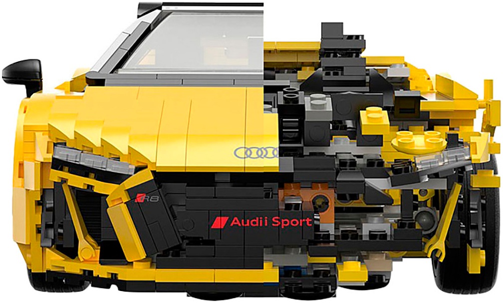 Jamara Konstruktions-Spielset »Audi R8 Spyder 1:14 gelb Bricks«, (1440 St.), Maßstab 1:14, offiziell lizensiert