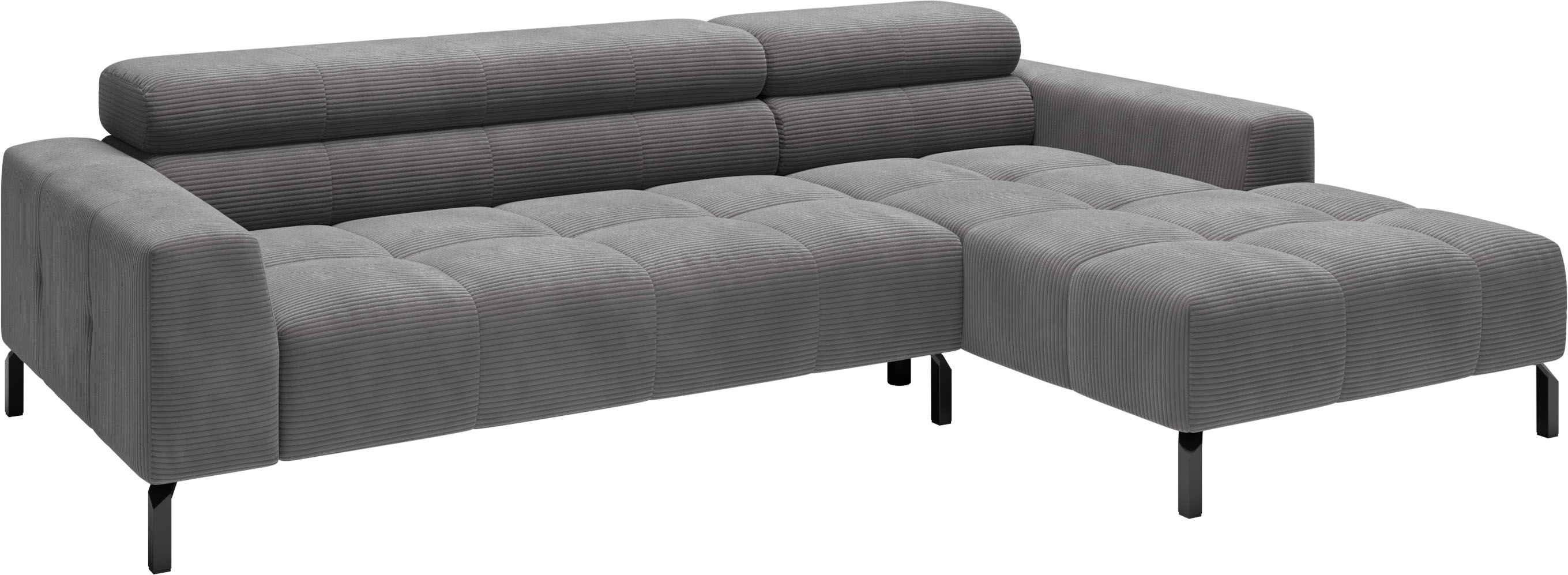 Thumbnail - Home affaire Ecksofa "Ecksofa Claya, L-Form, Kopfteilverstellung, Breite 258 cm" Moderne Steppung, weicher Polsteraufbau...