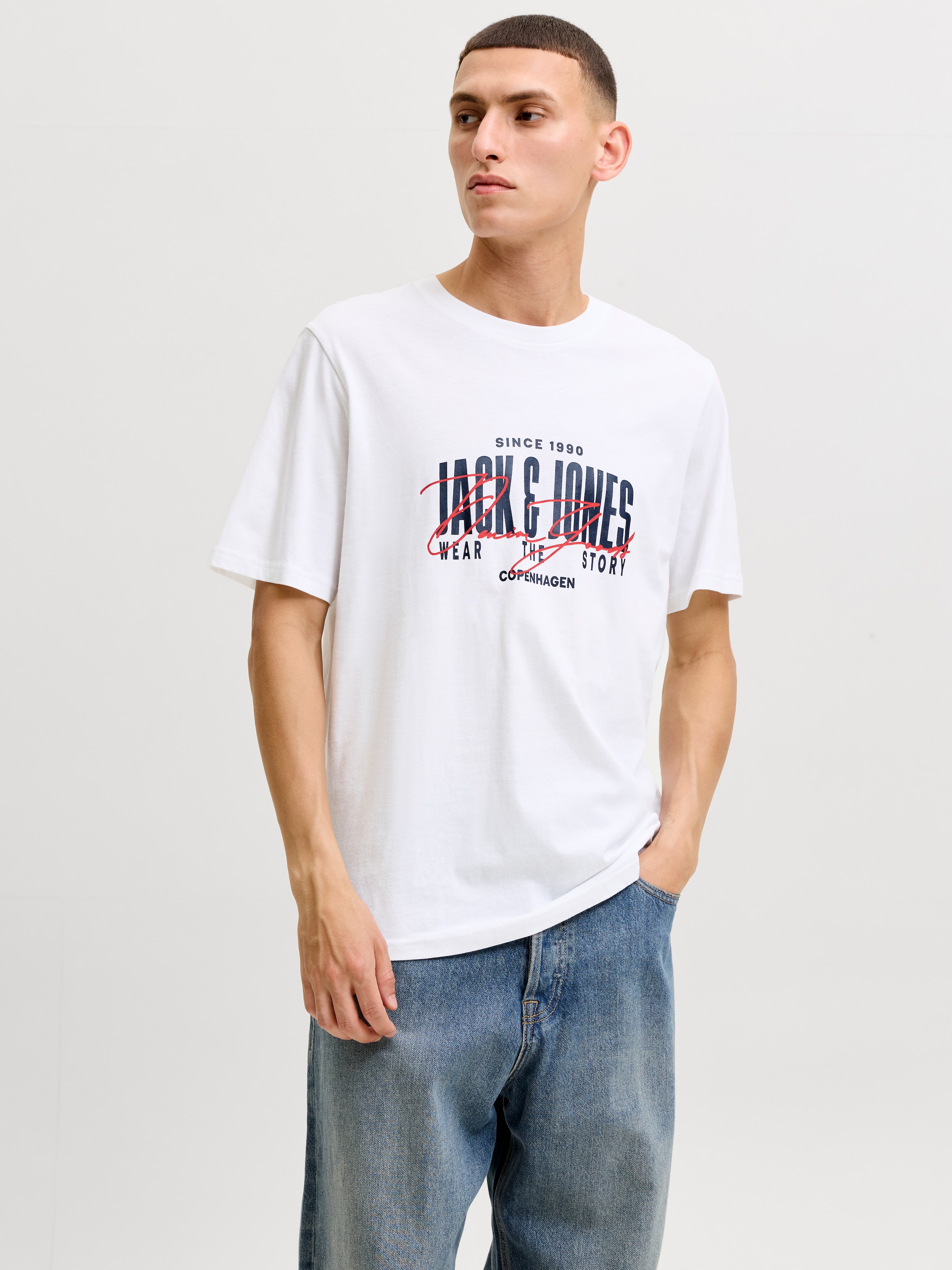 Jack & Jones T-Shirt "Jjaero Tee Ss Crew Neck" Baumwolle, Regular Fit