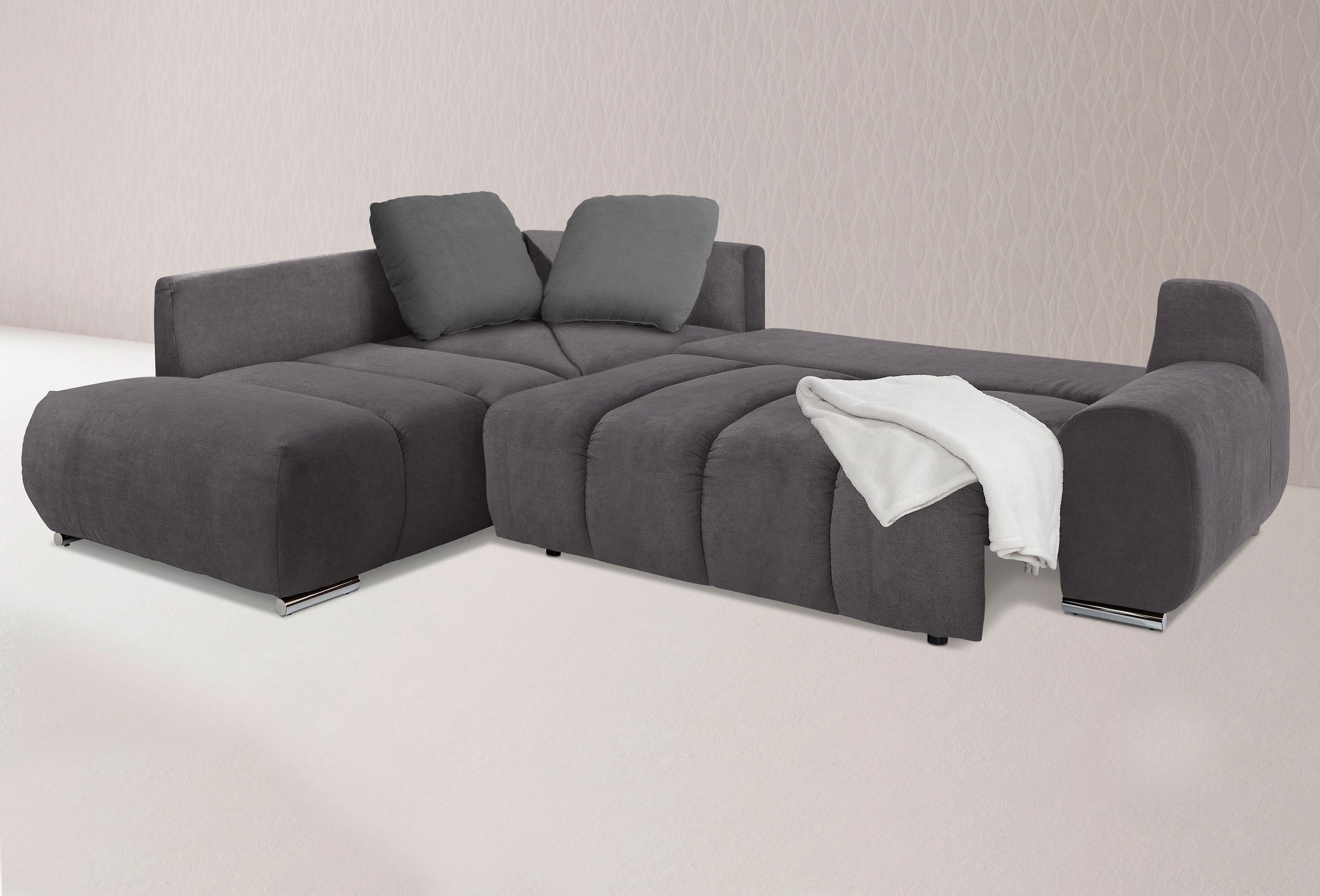 INOSIGN Ecksofa »Bono L-Form«, mit Ottomane, wahlweise mit Bettfunktion