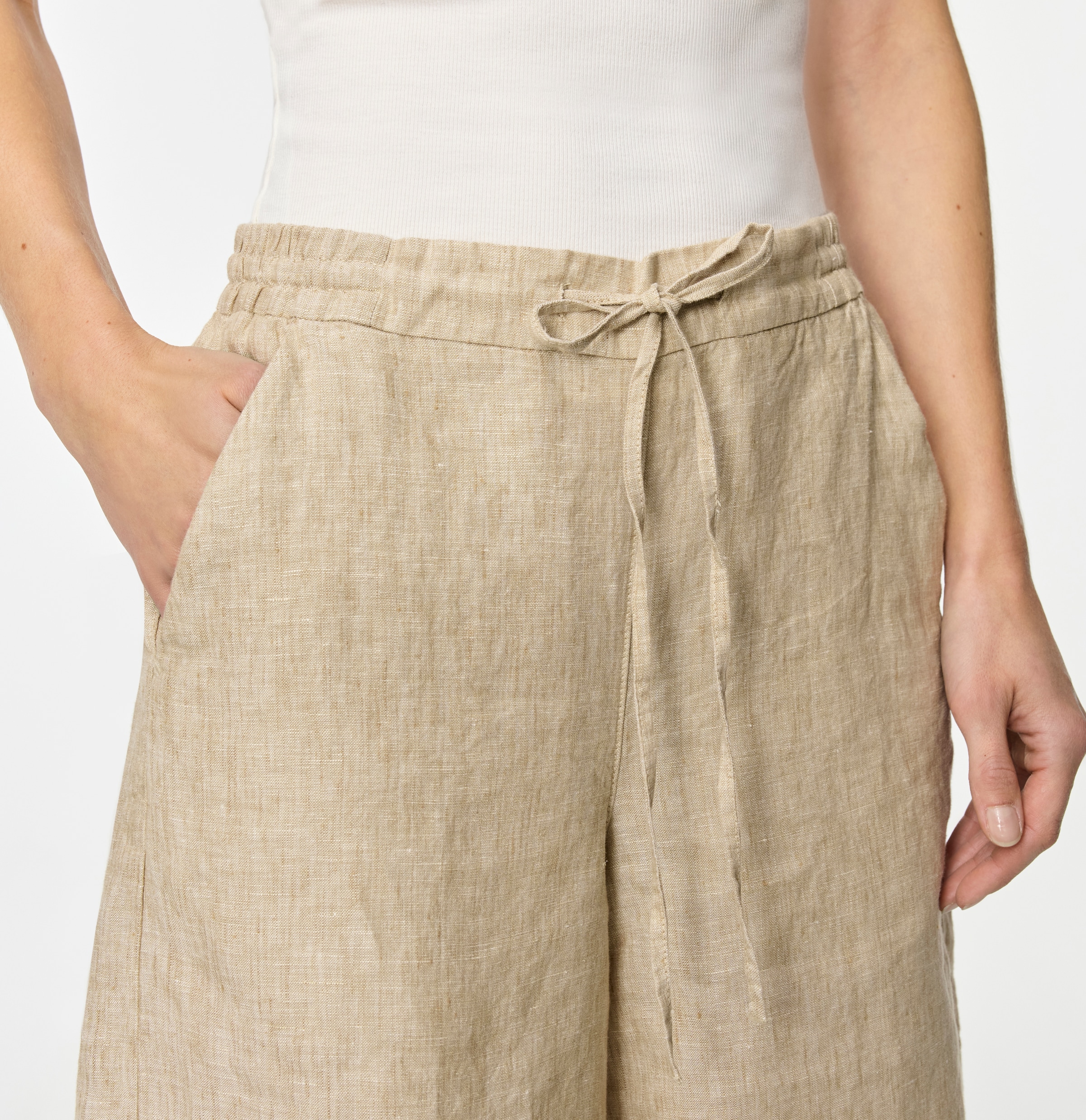 MAC Leinenhose »SANNY«  Shorts, Bermudas mit Gummizug und Kordelzug