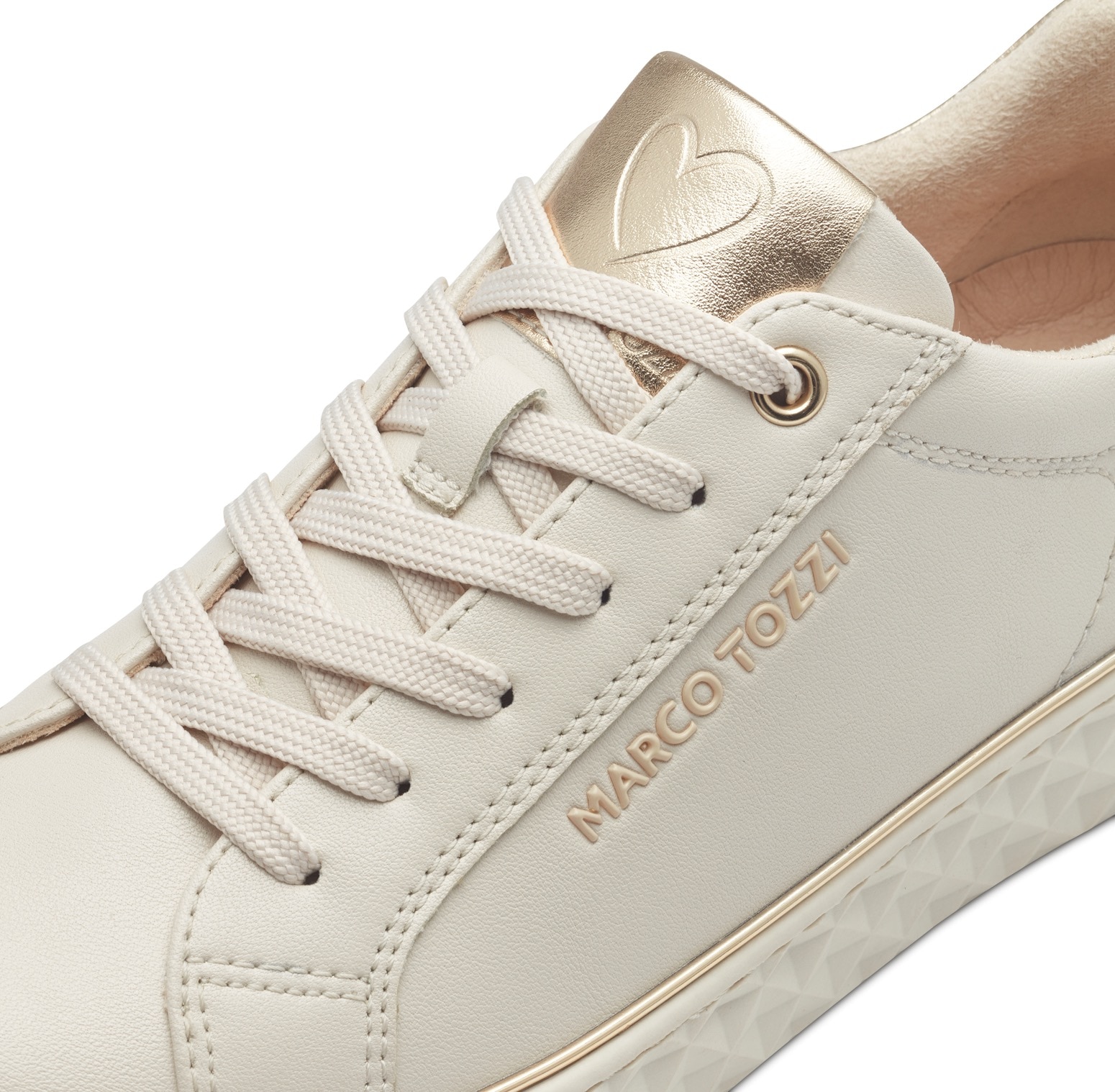 MARCO TOZZI Plateausneaker, mit tollen Metallic-Details, Freizeitschuh, Halbschuh, Schnürschuh