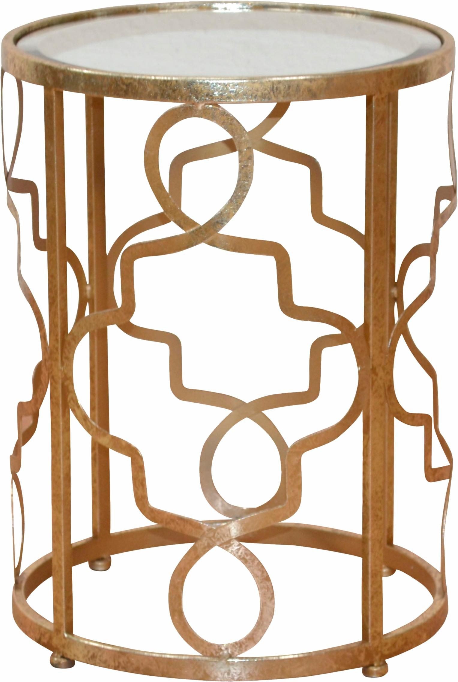 Beistelltisch »Noëlle«, mit Spiegelglasplatte und goldfarbenem Metallgestell