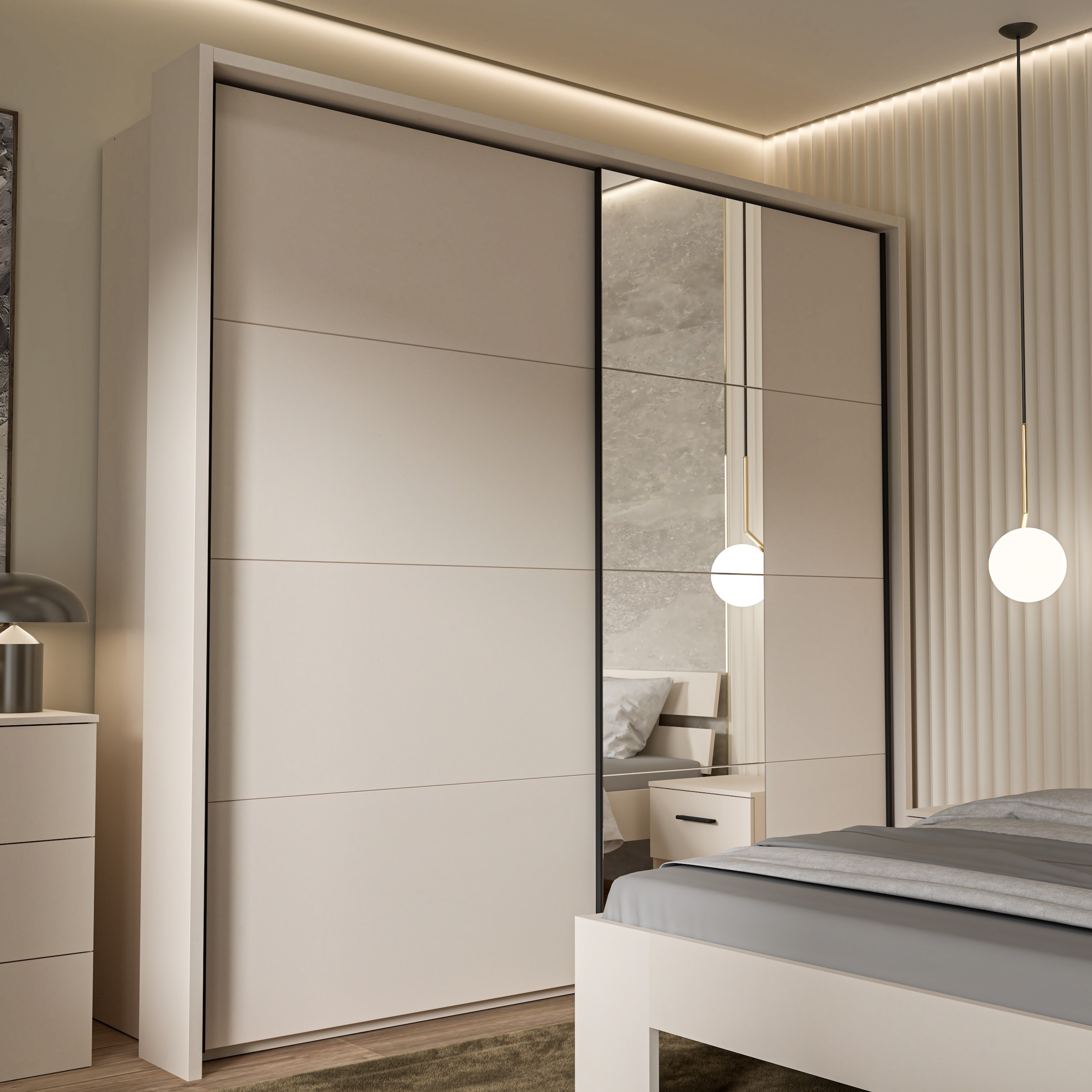 FORTE Schwebetürenschrank »Ingalil«, Höhe 2,10 mtr., stehende Montage