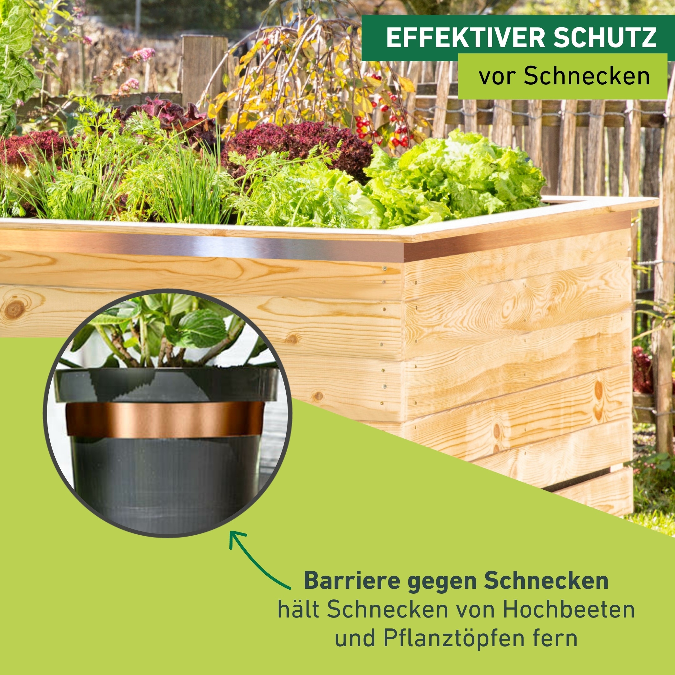 Windhager Schneckenkante »aus Kupfer, Schnecken Abwehrband für Hochbeete und Pflanztöpfe« Schneckenschutz Tape, erhältlich in 5 x 3 cm oder 5 cm x 6 m