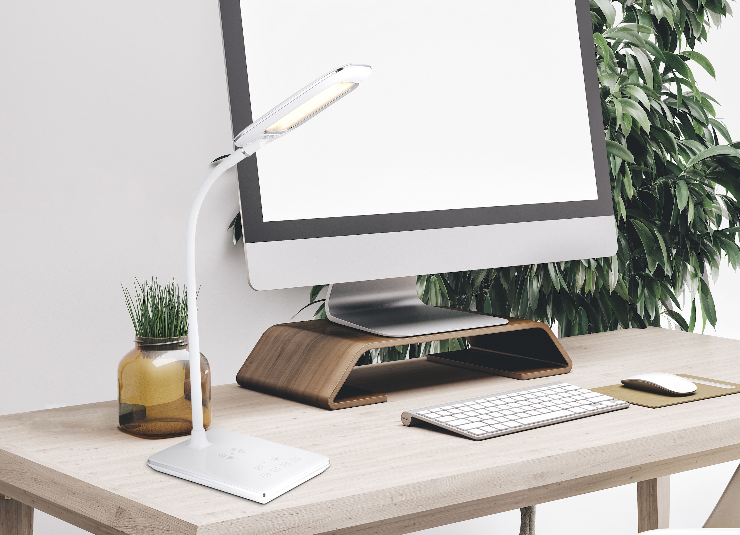 GLOBO LIGHTING Tischleuchte »HEKLA« LED-Modul 1 Stk. warmweiß - kaltweiß Tischlampe Nachttischlampe Deko-Tischleuchte Schreibtisch