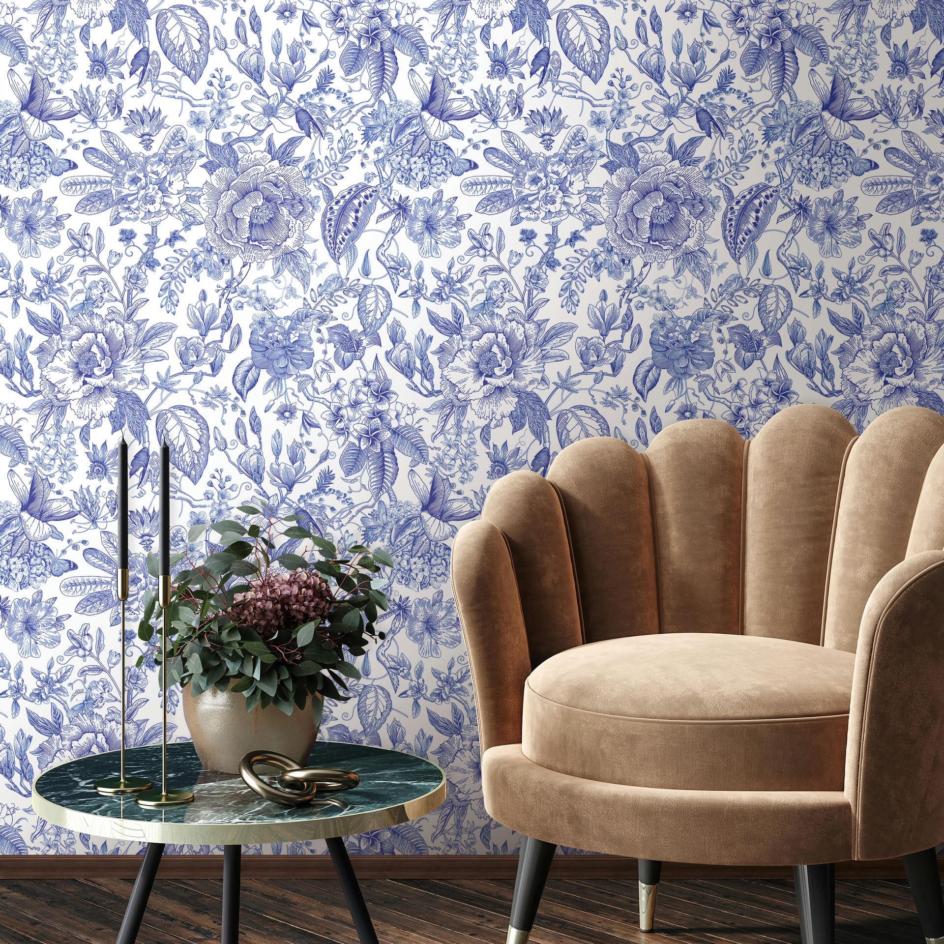 Marburg Vliestapete "Vista Shadow" floral für Wohnzimmer Schlafzimmer Küche