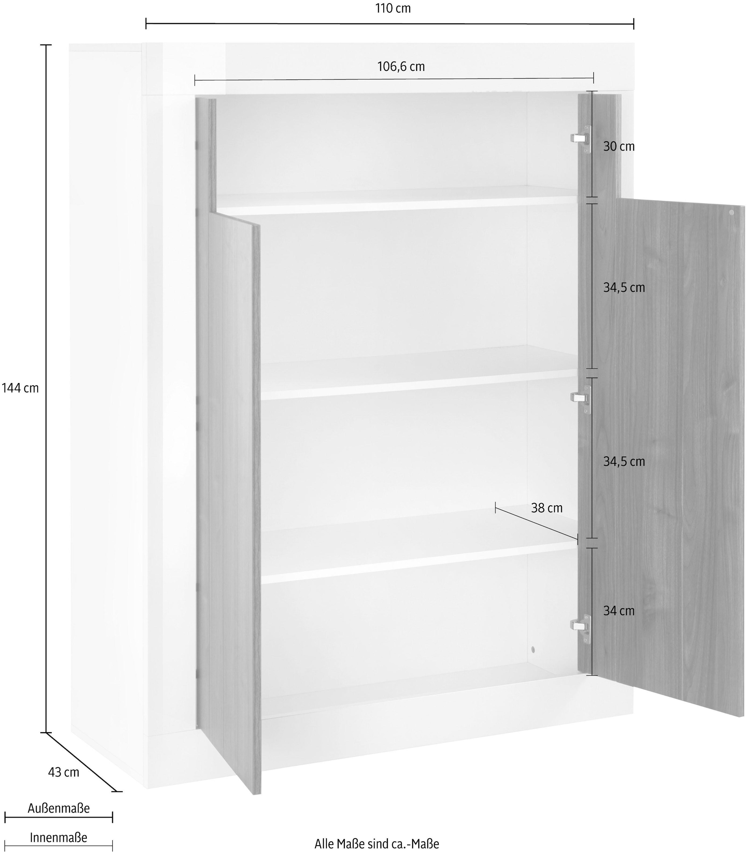 INOSIGN Highboard »Urbino«, Breite 110 cm