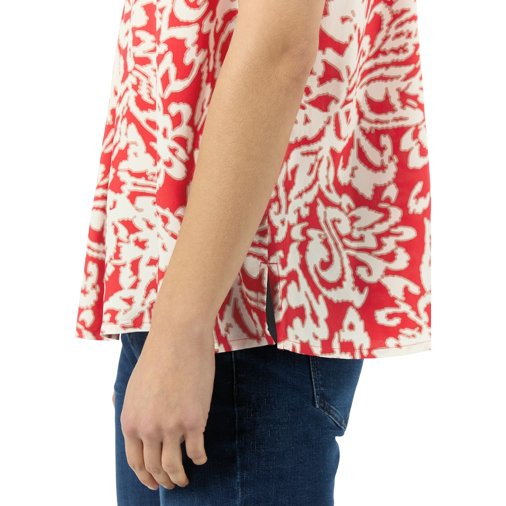Comma Shirtbluse, mit V-Ausschnitt und Allover-Print