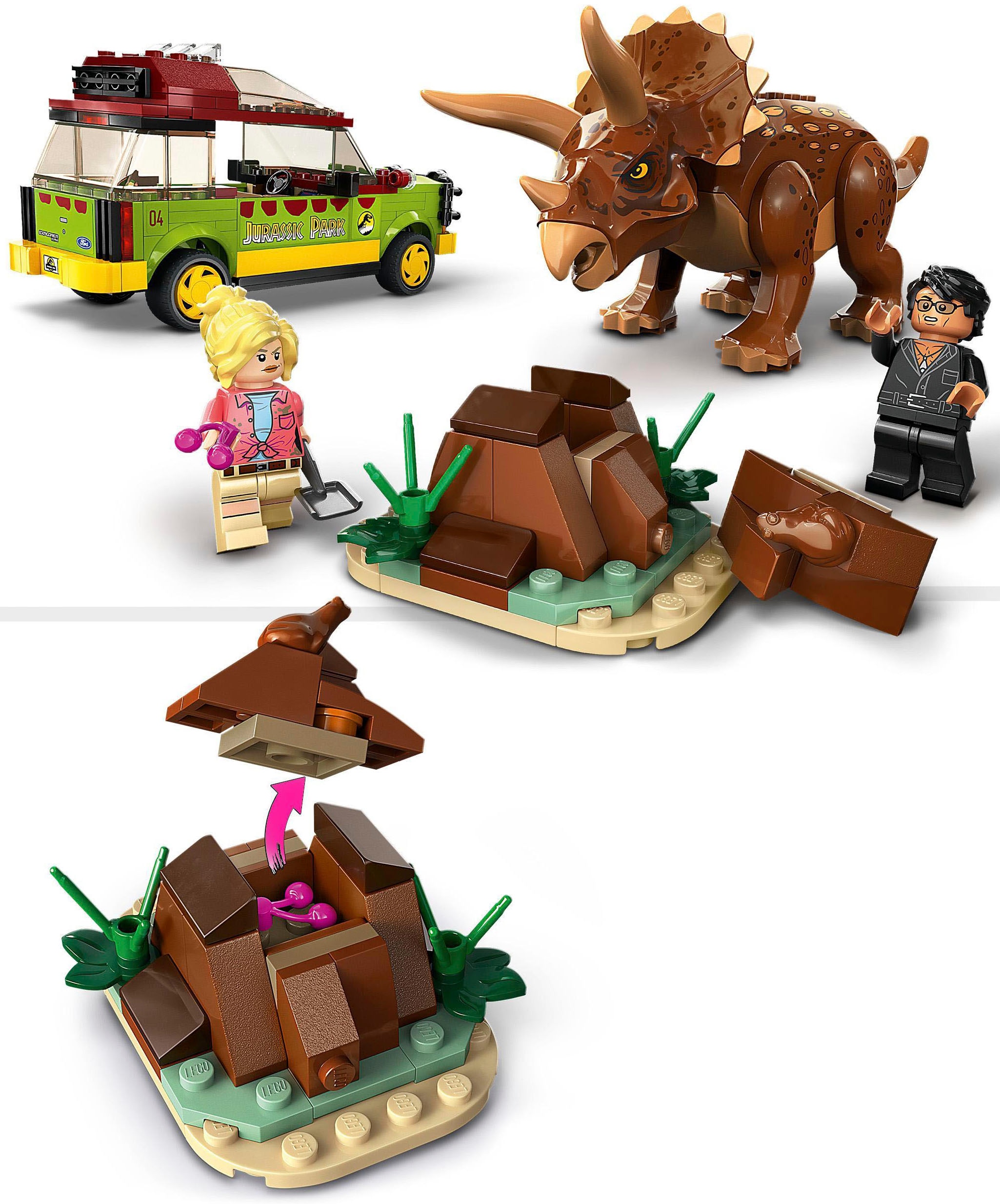 LEGO® Konstruktionsspielsteine »Triceratops-Forschung (76959), LEGO® Jurassic Park«, (281 St.), Made in Europe