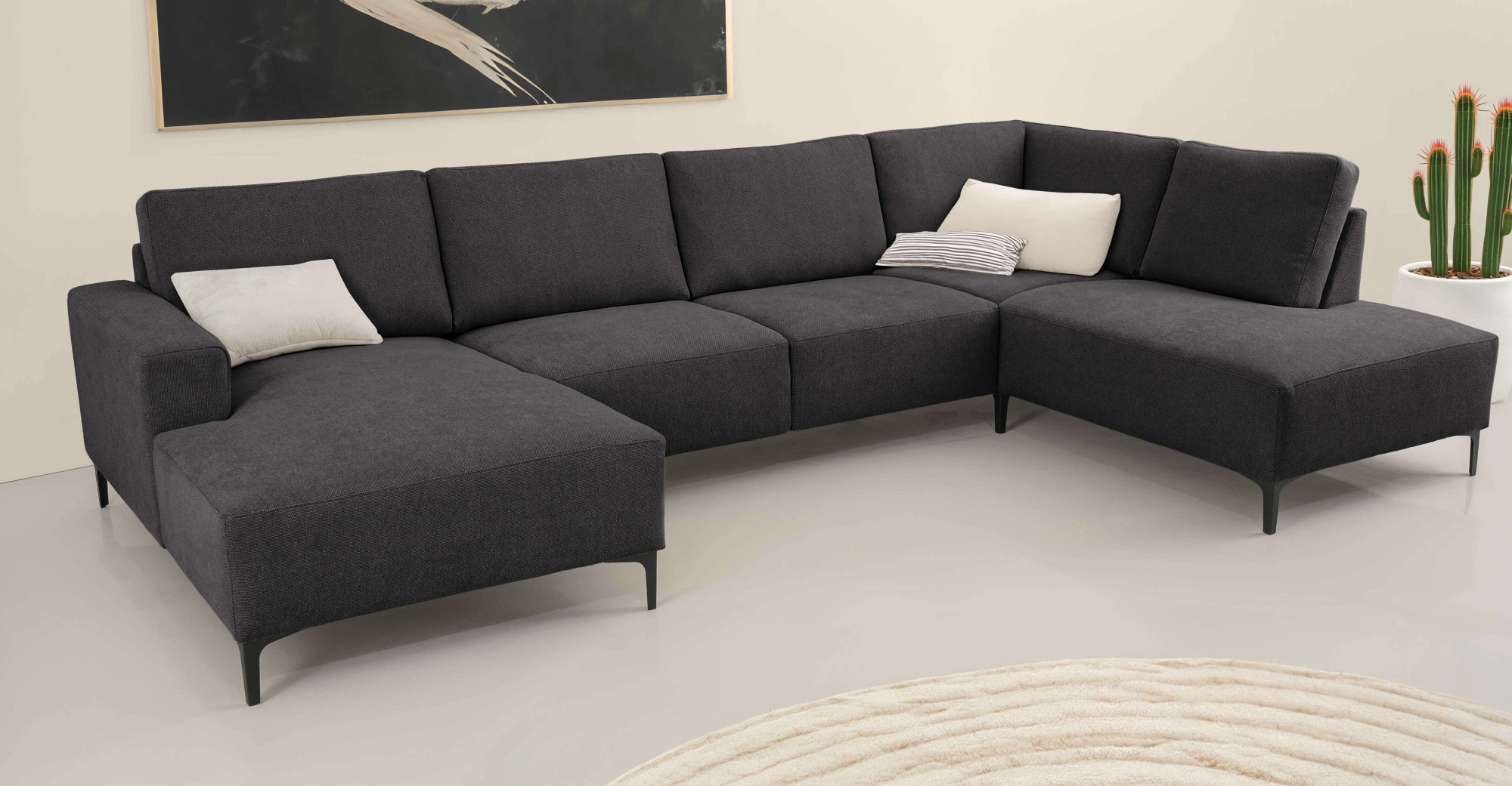 Home affaire Wohnlandschaft "Tournon", U-Form, Breite 333 cm, Webstoff, Che günstig online kaufen