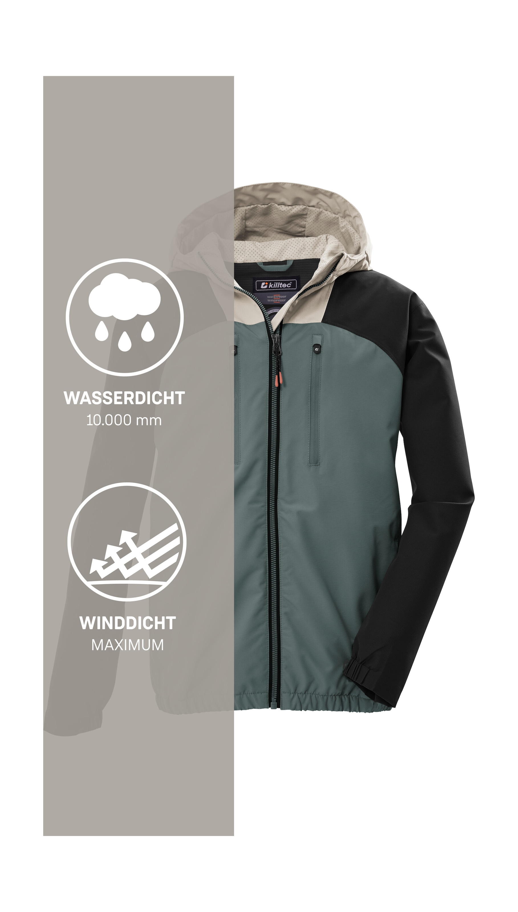 Killtec Funktionsjacke »KOS 148 BYS JCKT« Wind- und wasserdichte Kinderjacke mit Colorblock-Design