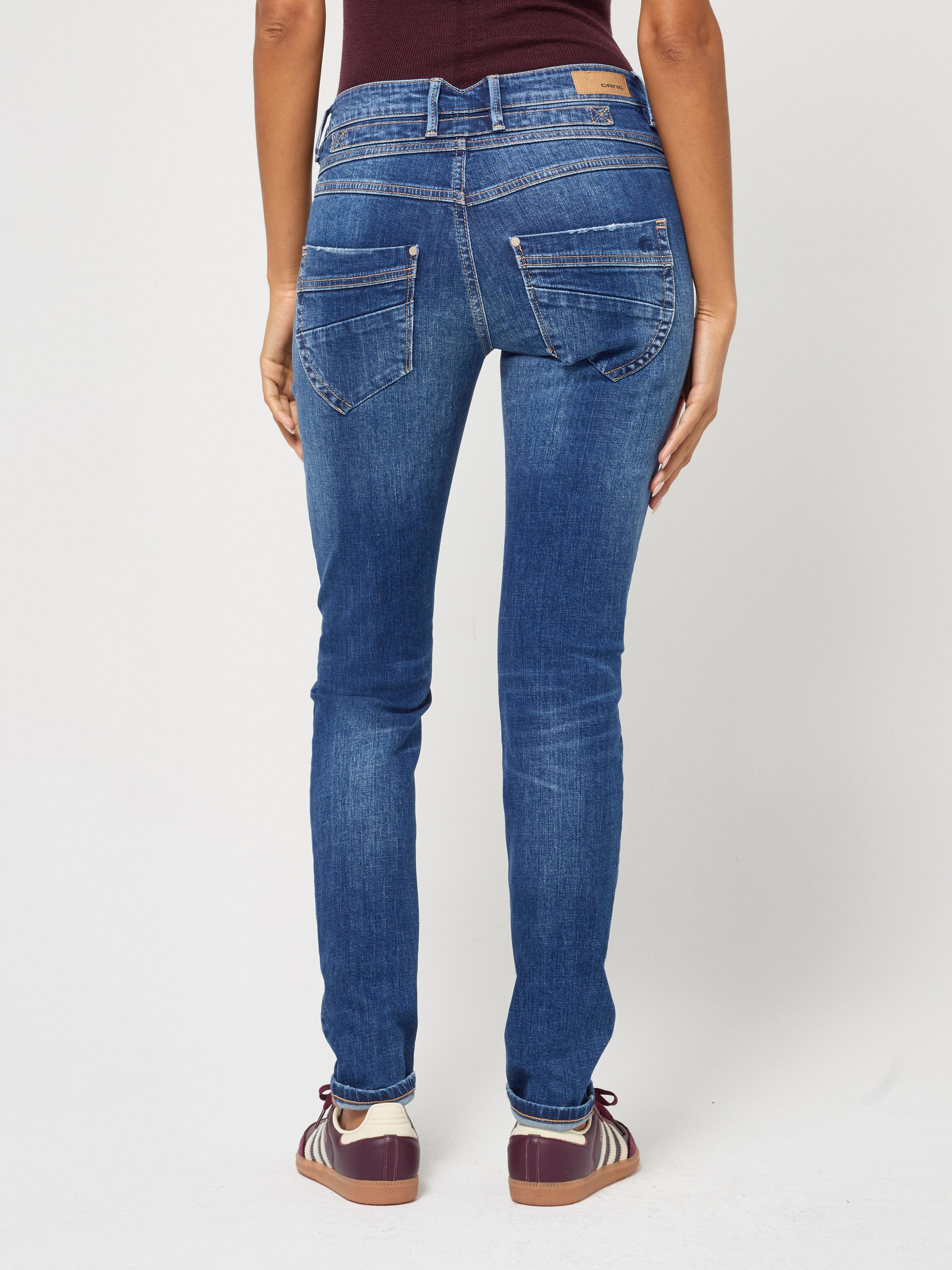 GANG Skinny-fit-Jeans "94MEDINA" mit stylischer halb offener Knopfleiste günstig online kaufen