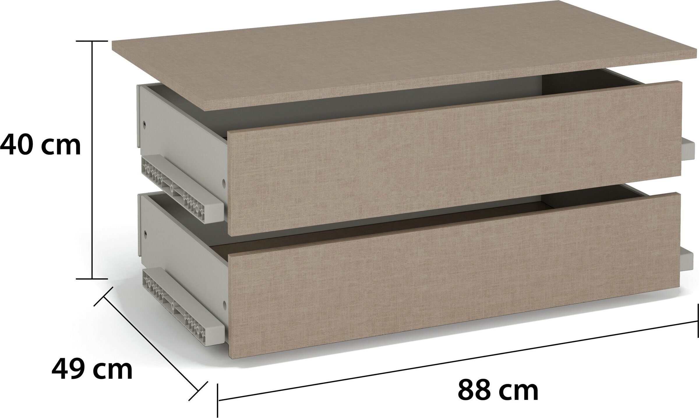 rauch Schubladeneinsatz "Zubehör für rauch-ONE Schränke Kleiderschrank Garderobe" mit 2 Schubladen,Tiefe, 49 cm, MADE IN GERMANY