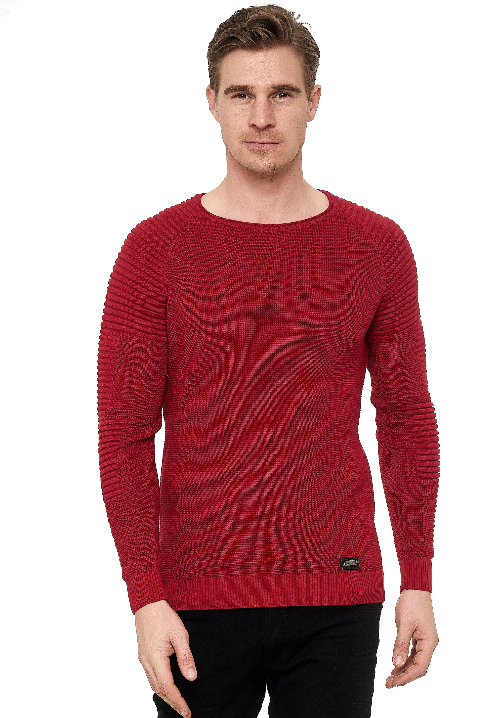 Rusty Neal Strickpullover, mit modernem Rundhalsausschnitt