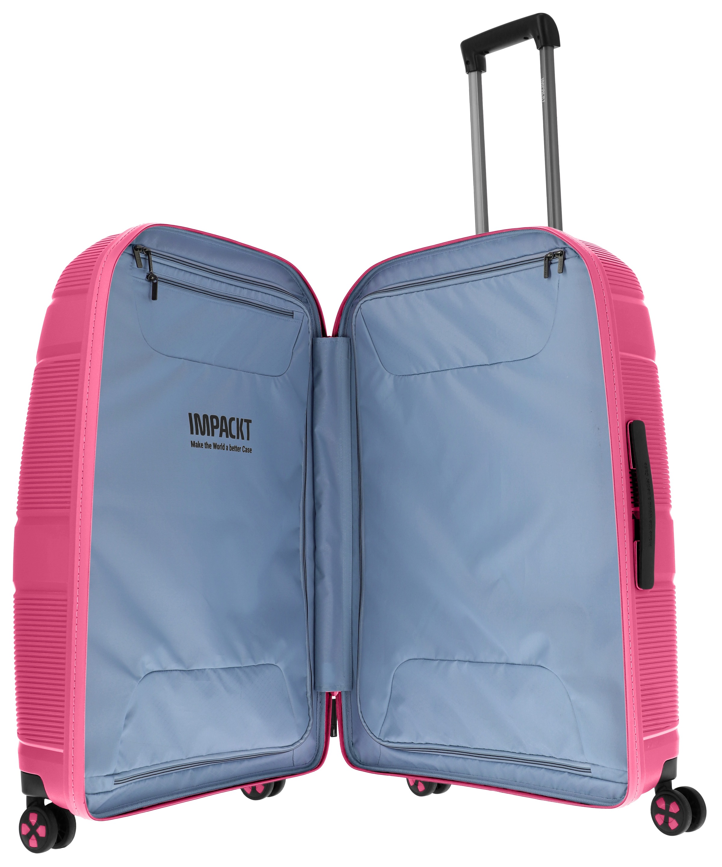 IMPACKT Hartschalen-Trolley »IP1, verschiedene Größen und Farben«, 4 Rollen, Hartschalen-Koffer vegan Koffer Reisegepäck USB-Port TSA Zahlenschloss