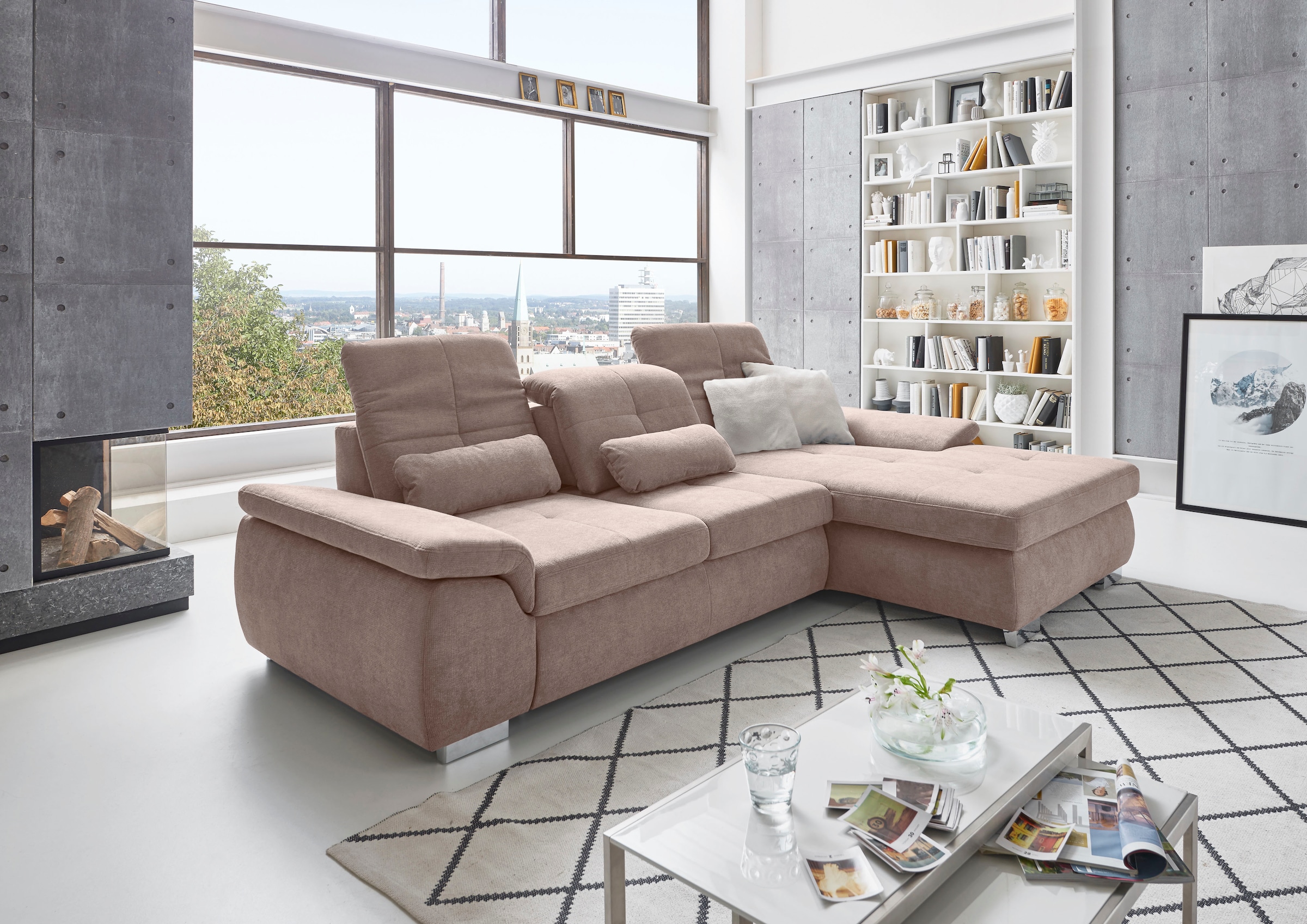 Die PlanBar Ecksofa "MP-IN16037 L-Form mit Kaltschaum-Polsterung" mit Sitzt günstig online kaufen