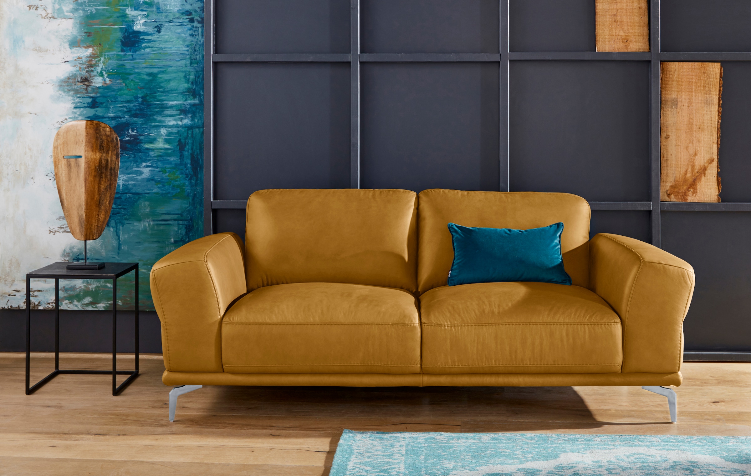 W.SCHILLIG 2-Sitzer "montanaa Designsofa, bequem, Breite 192cm, Federkern" mit Metallfüßen in Silber matt, Breite 192 cm