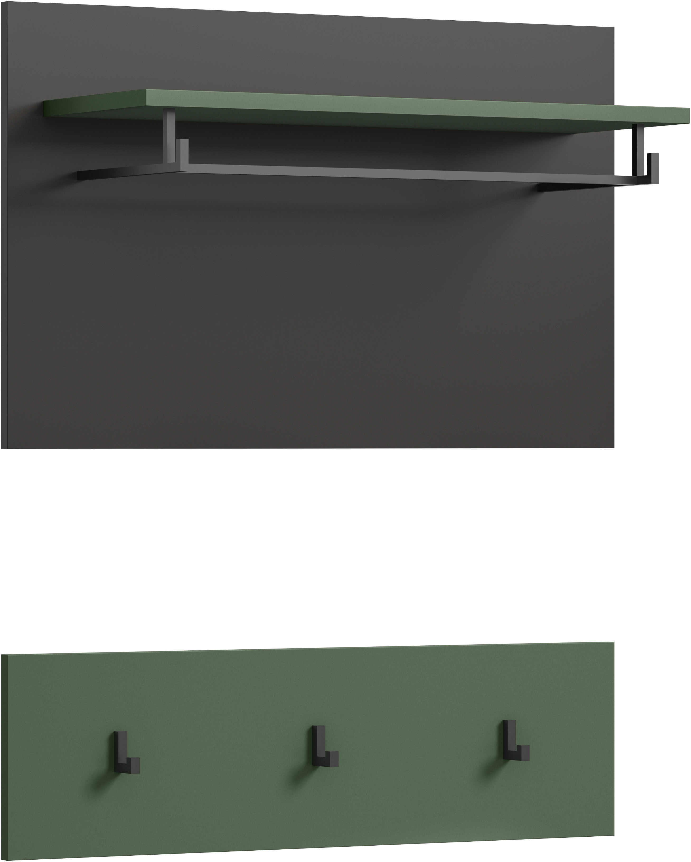 Home affaire Garderobenpaneel "REHAT, TOPSELLER, 2-teilig, bestehend aus: Paneel & Hakenleiste" in verschiedenen Farben erhältlich, 1 Stk. tlg. Paneel, Hakenleiste, Wandboard, Garderobe, Garderobenleiste