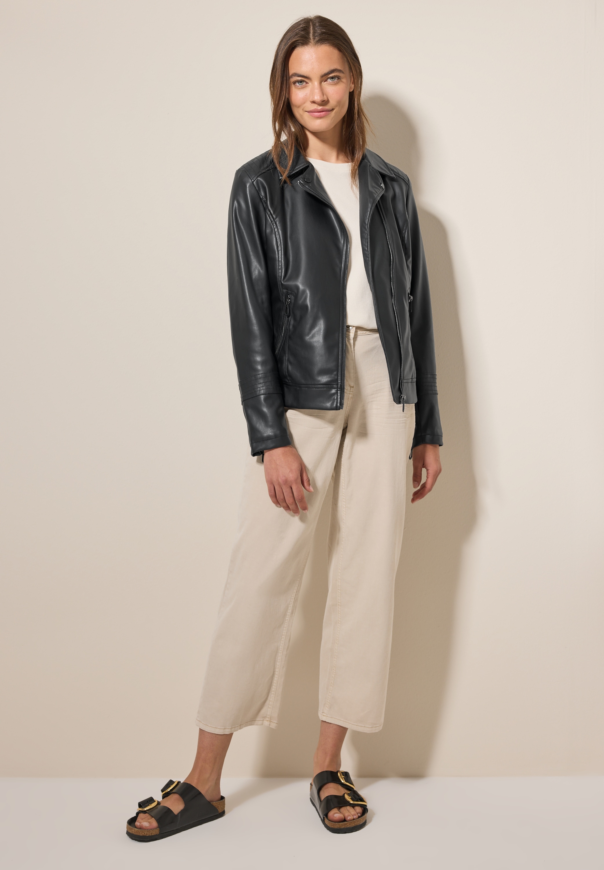 Cecil Bikerjacke, ohne Kapuze, mit asymmetrichem Reißverschluss