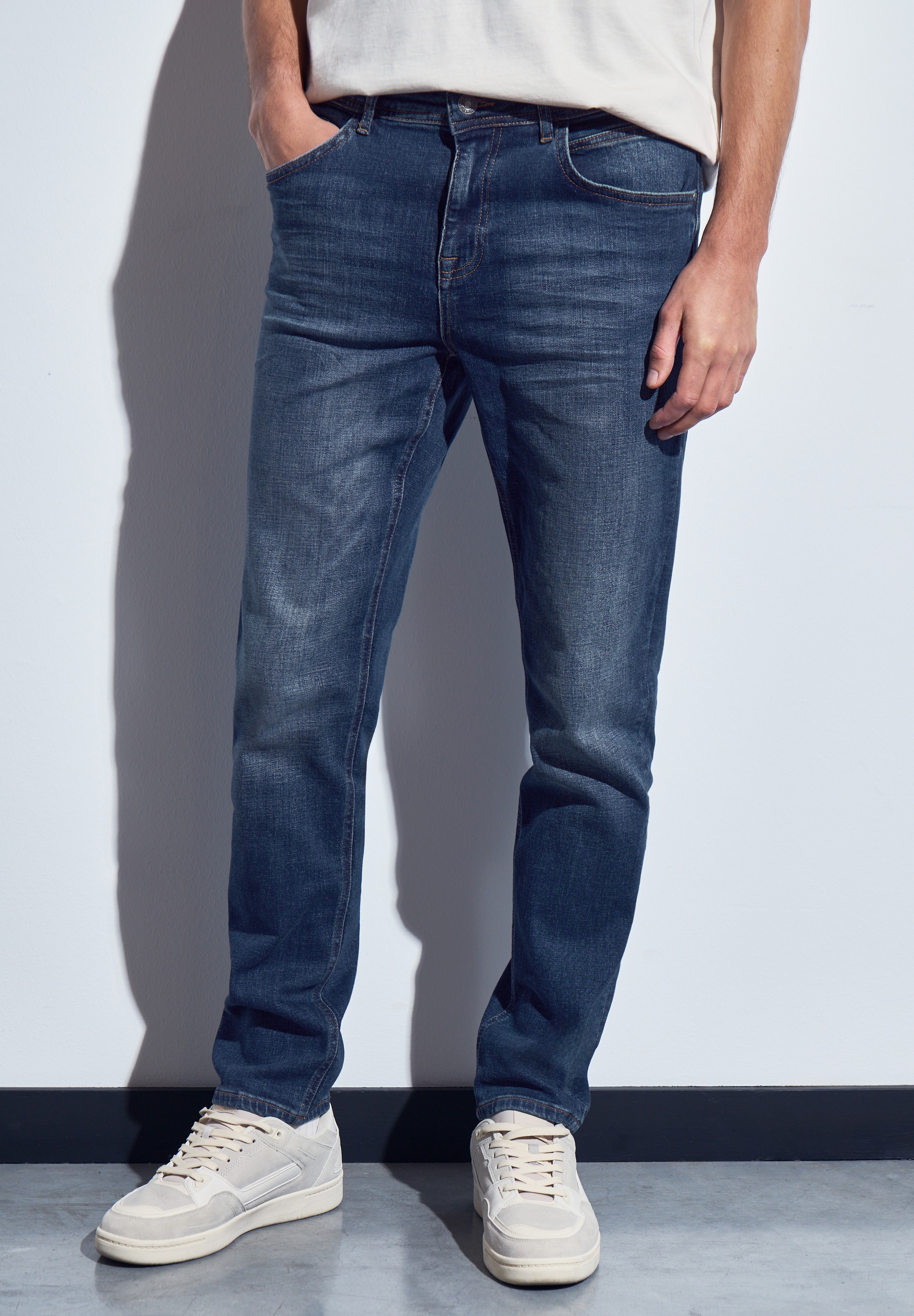 STREET ONE MEN Regular-fit-Jeans, aus Baumwolle mit Stretchanteil