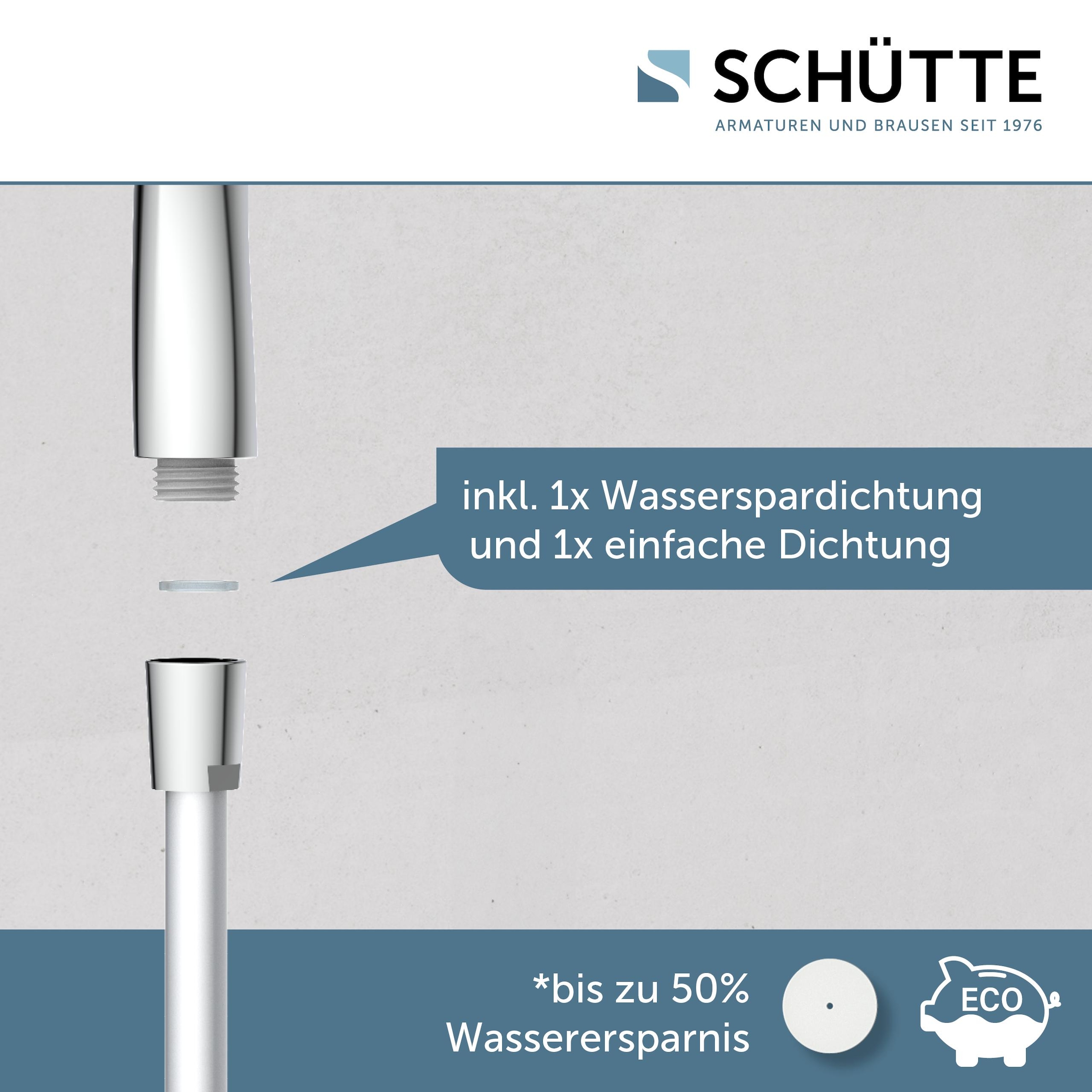Schütte Handbrause »SAMOA RAIN« 1 Stk. tlg. Inkl. Wasserspardichtung-bis zu 50 % Wasserersparnis, Antikalk-Noppen