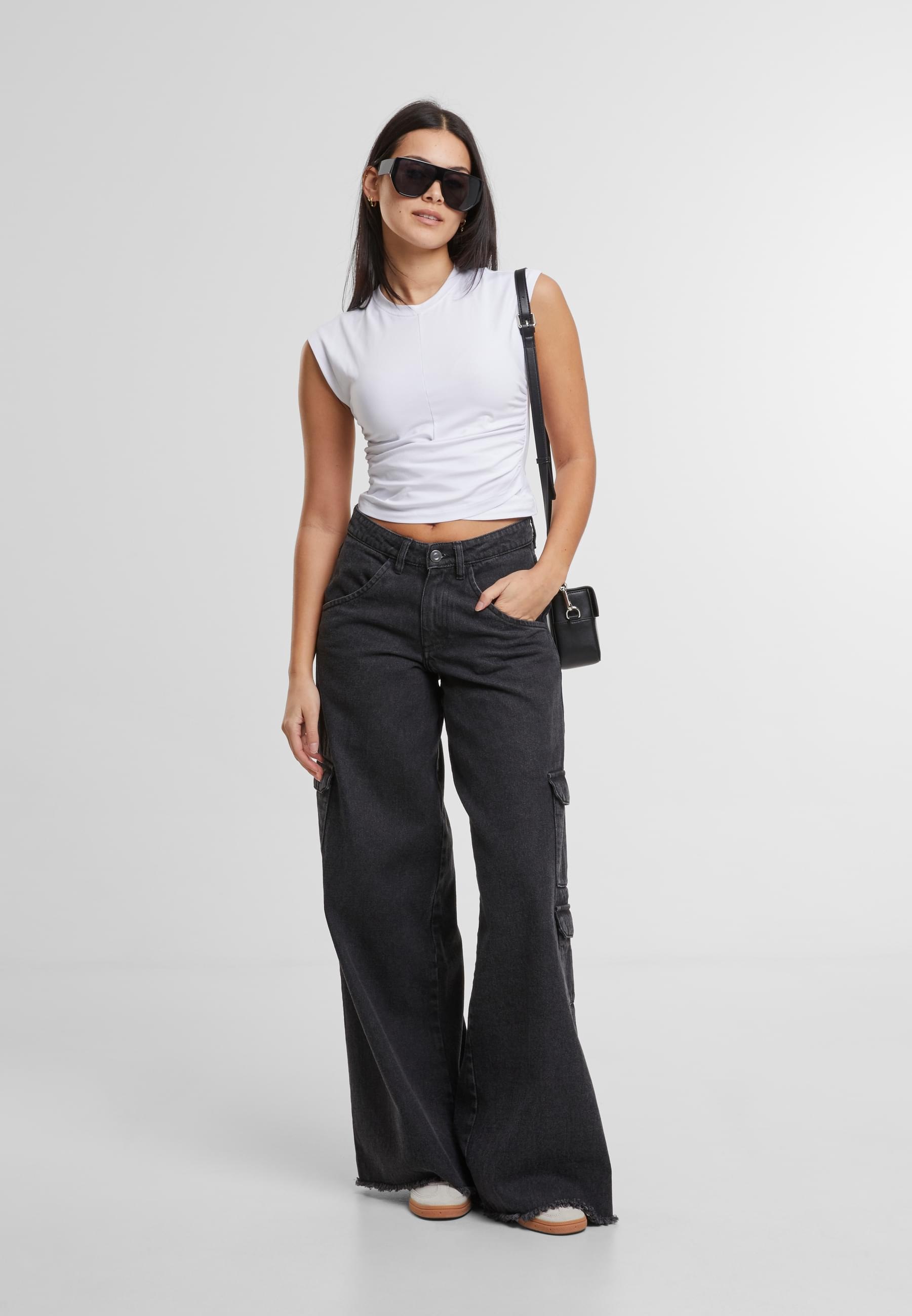 URBAN CLASSICS T-Shirt »Urban Classics Ladies Cropped Wrapped Top«, (1 tlg.)