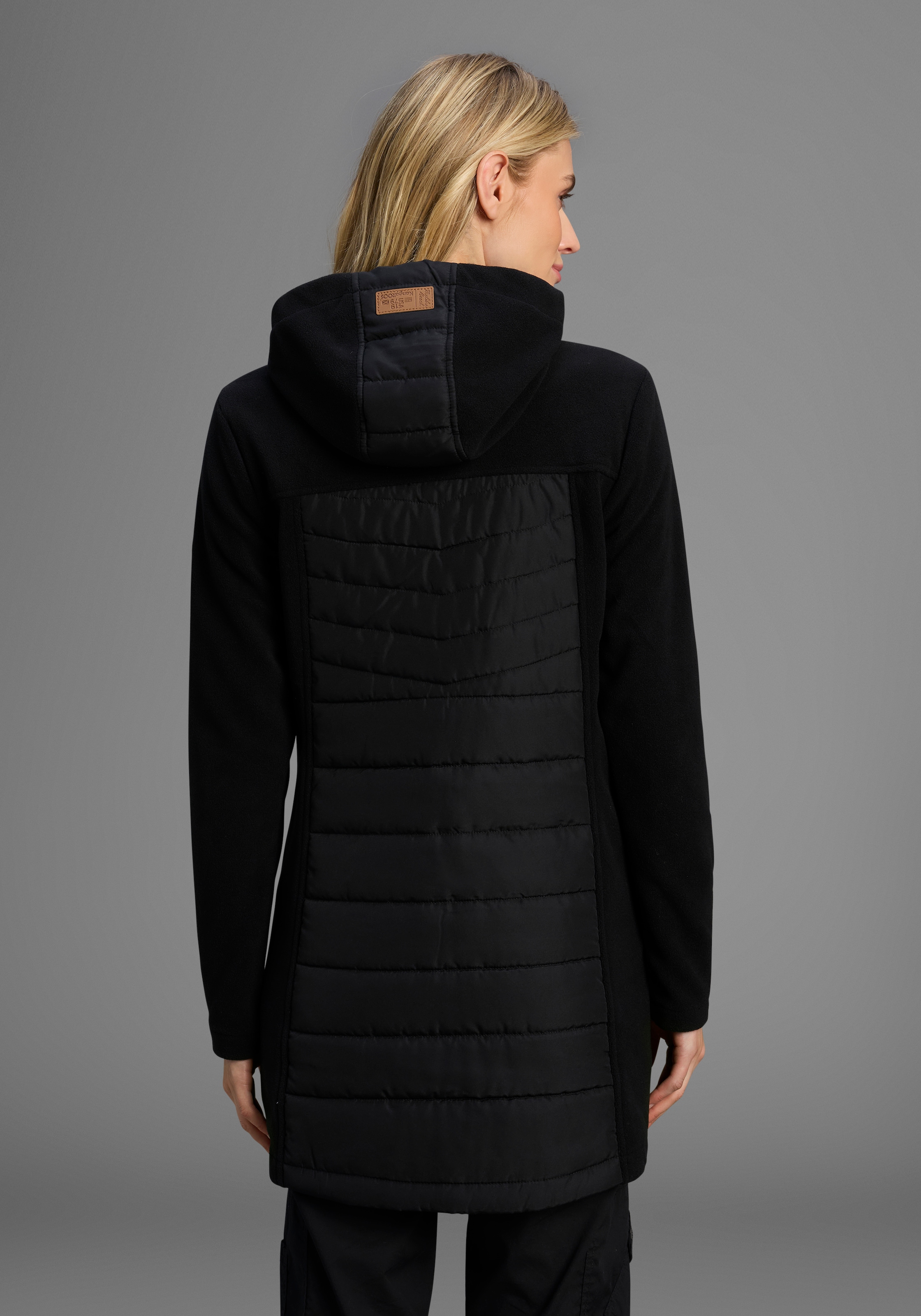 KangaROOS Langjacke, mit Kapuze, Hybridjacke - Fleecejacke mit wattierten Bereichen