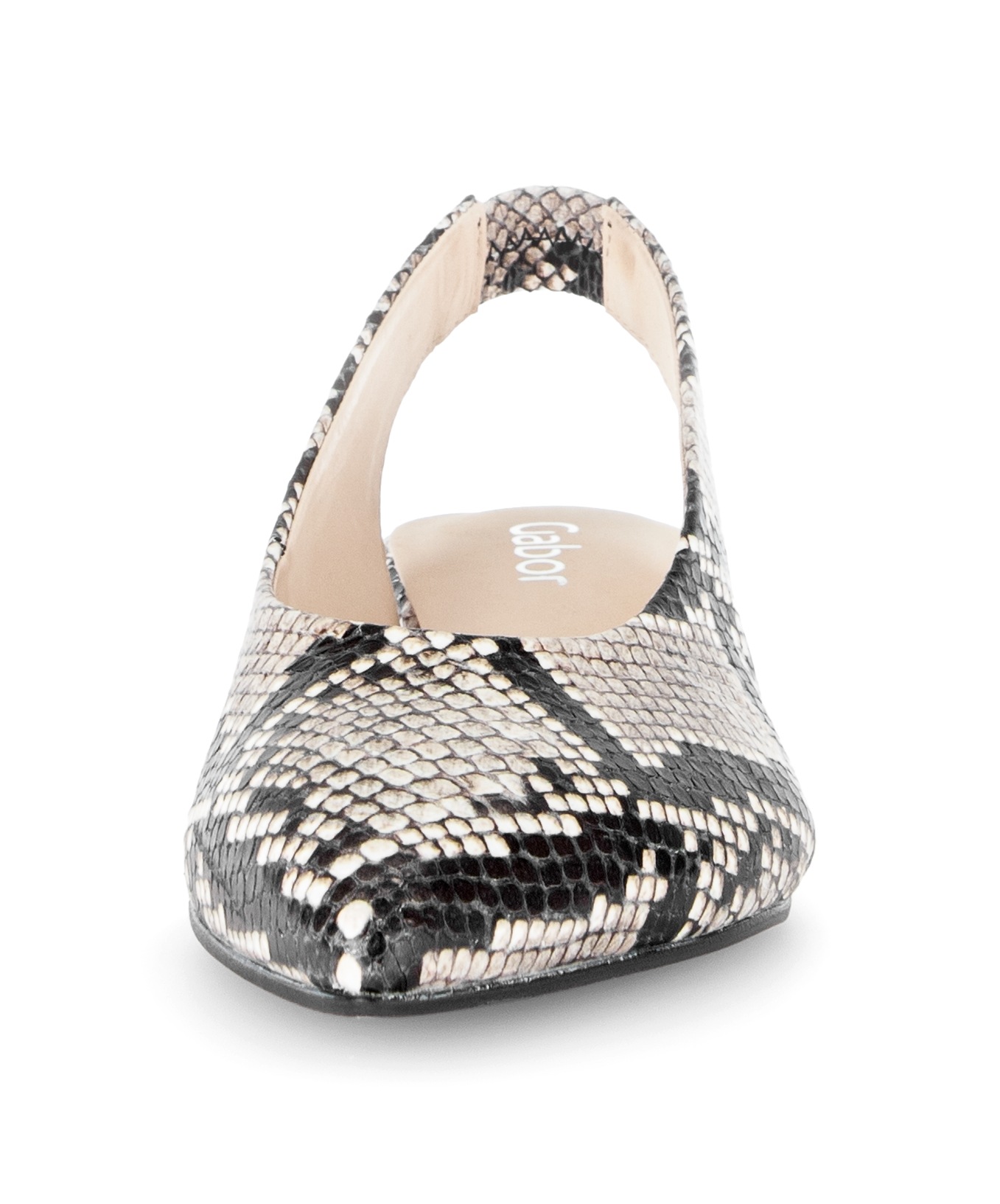 Slingpumps GABOR, Damen, Gr. 40, natur, schwarz, Kalbsleder, Reptilienprägung, Schuhe Slingpumps, Trichterabsatz, Businesschuh, Festtagsschuh in Snake-Optik 3