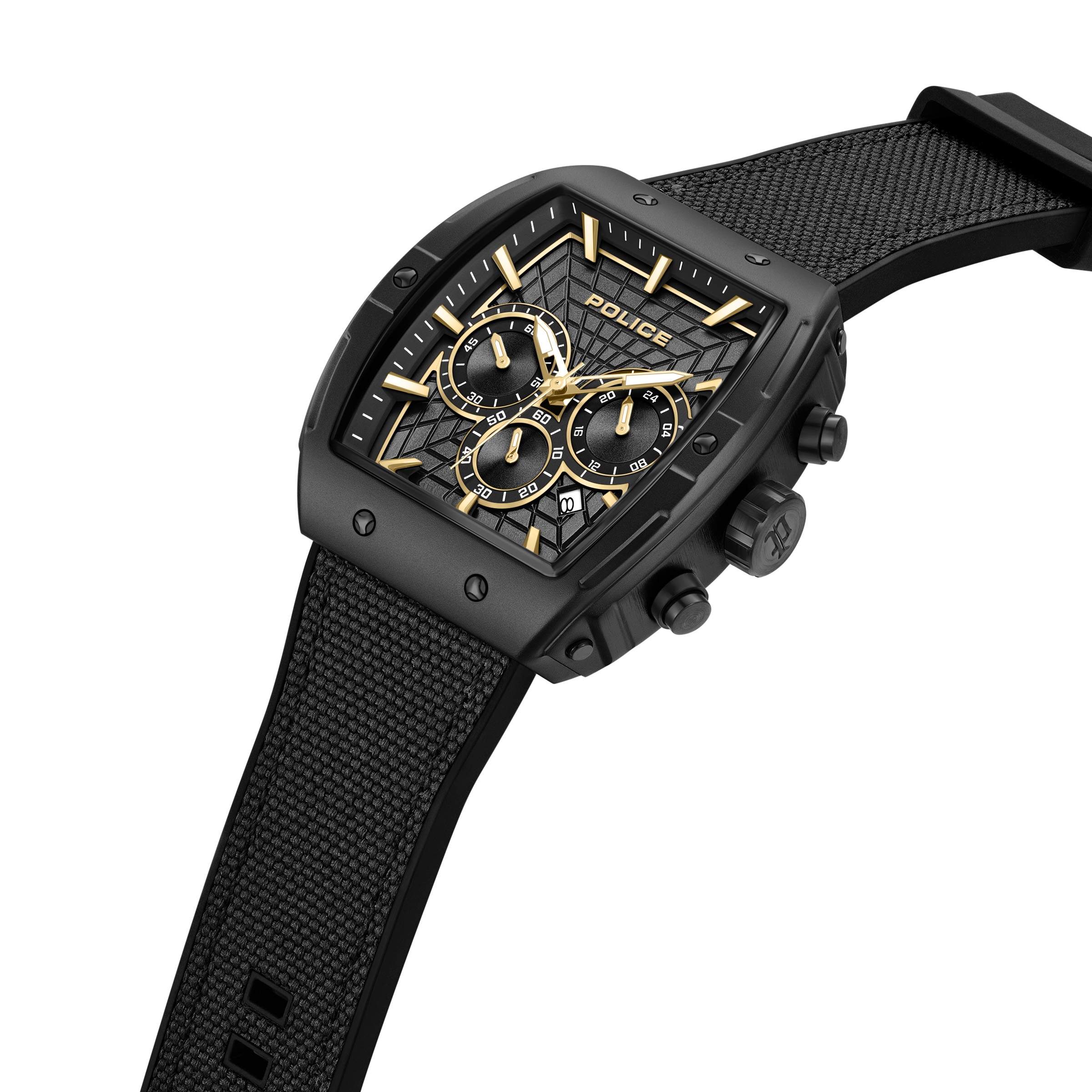 Police Chronograph »Coswig« Quarzuhr, Armbanduhr, Herrenuhr, Silikonarmband, analog, Tag