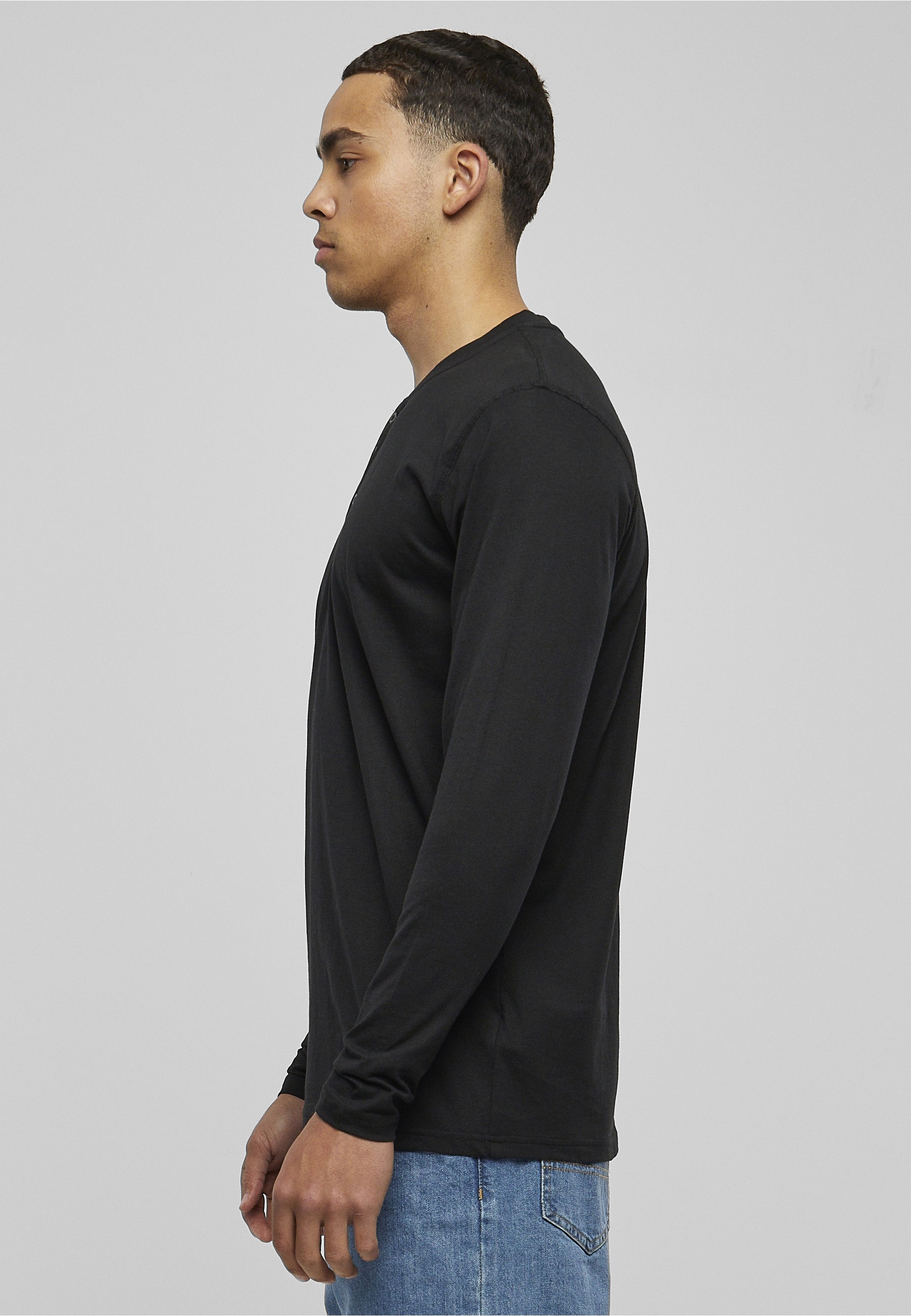 URBAN CLASSICS T-Shirt »Urban Classics Herren Basic Henley L/S Tee« 1 Stk.
