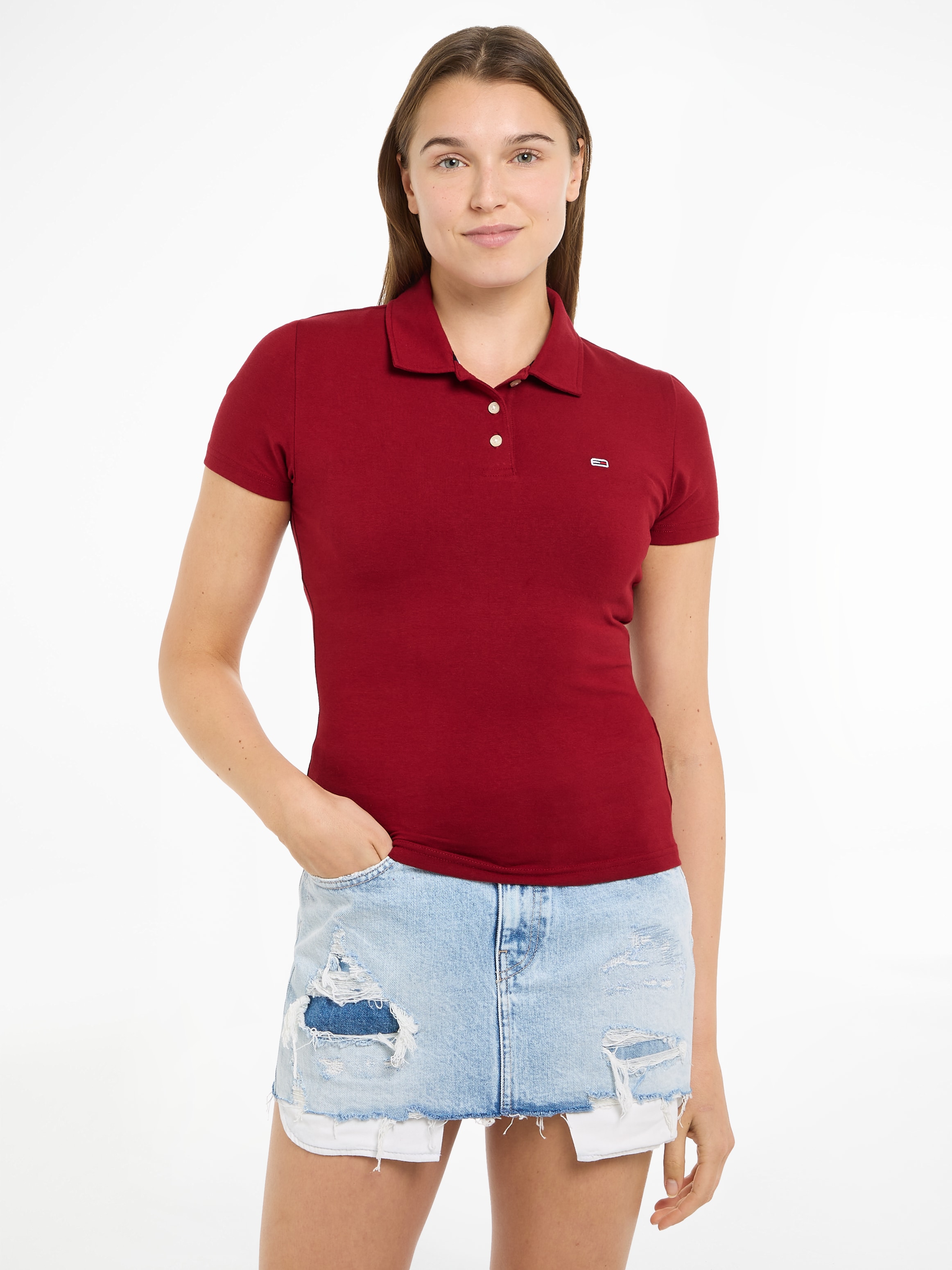 Tommy Jeans Poloshirt, mit kurzer Knopfleiste