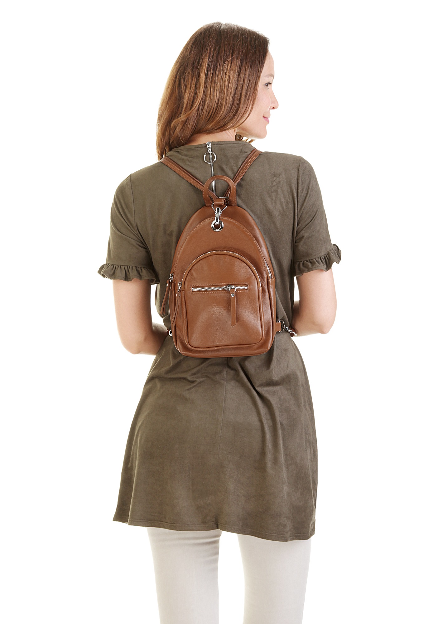 Samantha Look Cityrucksack Braun Leder Einheitsgröße 2