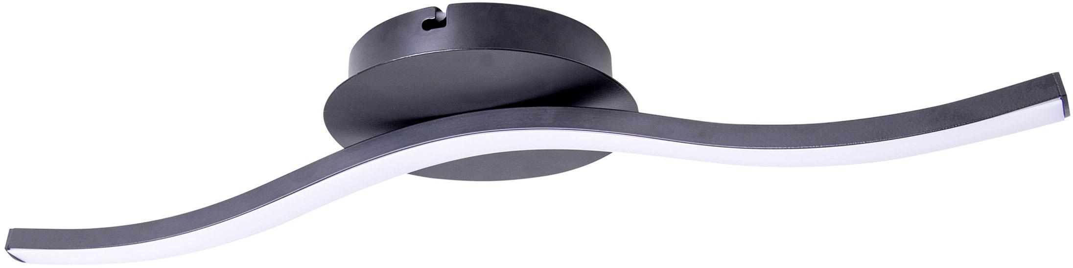 näve LED Deckenleuchte »Onda«, 1 flammig, Leuchtmittel LED-Modul | LED fest integriert, Deckenlampe, Wandleuchte warmweiß, L: 45cm, 6W, schwarz-matt, IP20