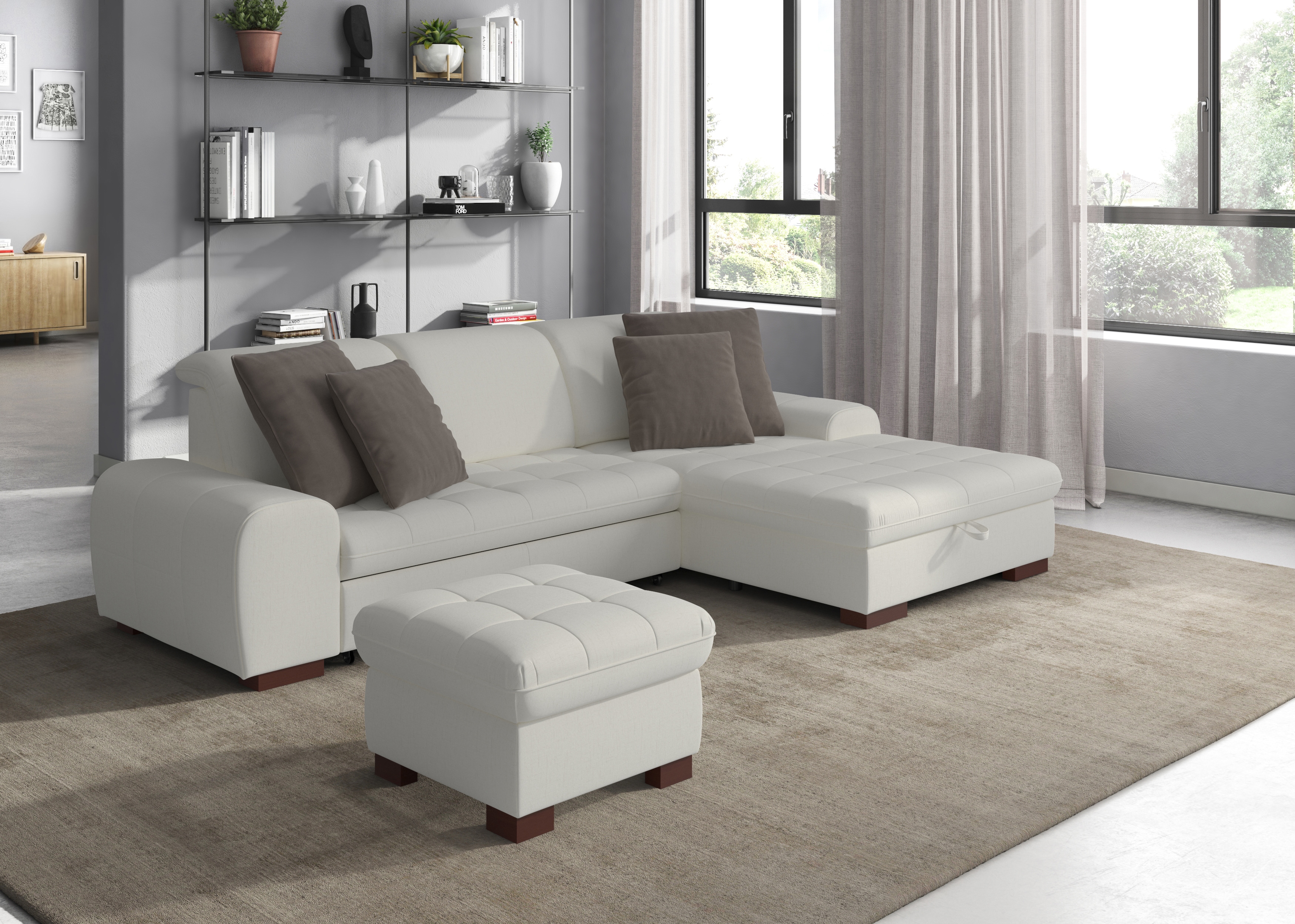 sit&more Ecksofa "Luxor L-Form" wahlweise mit Schlaffunktion, Bettkasten und Kopfteilverstellung