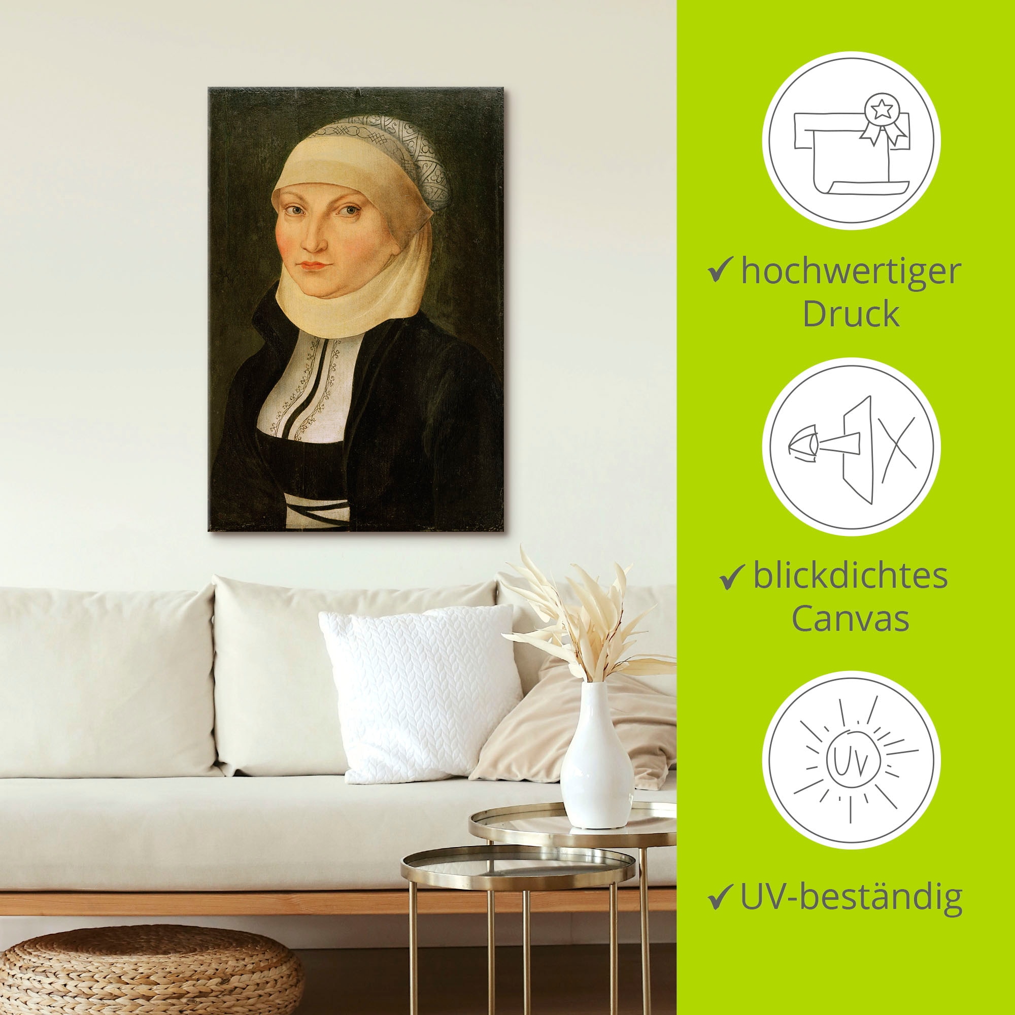 Artland Leinwandbild »Katharina von Bora«, Portrait, (1 St.), auf Keilrahmen gespannt