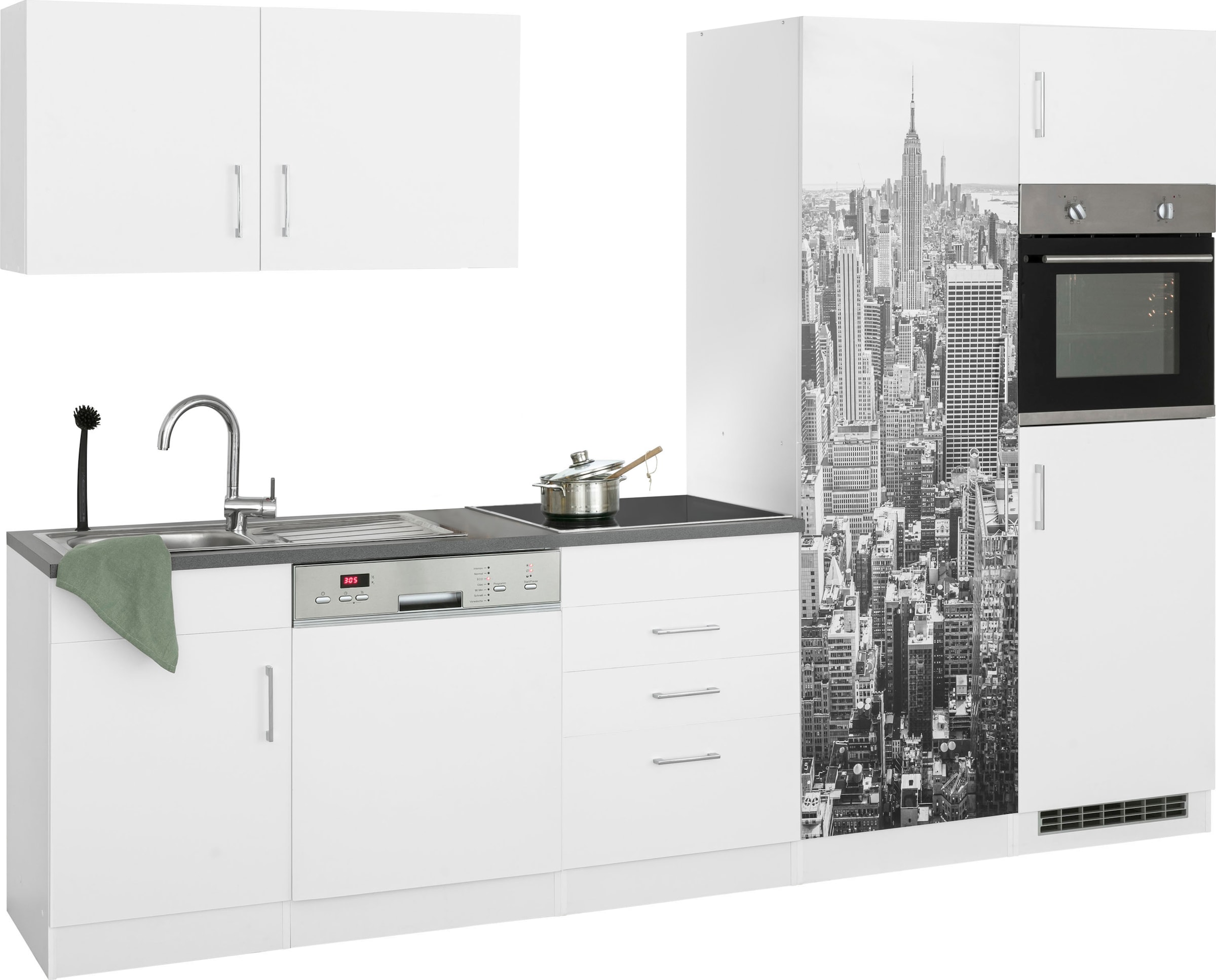 KOCHSTATION Küchenzeile »KS-Paris«, ohne E-Geräte, Breite 290 cm