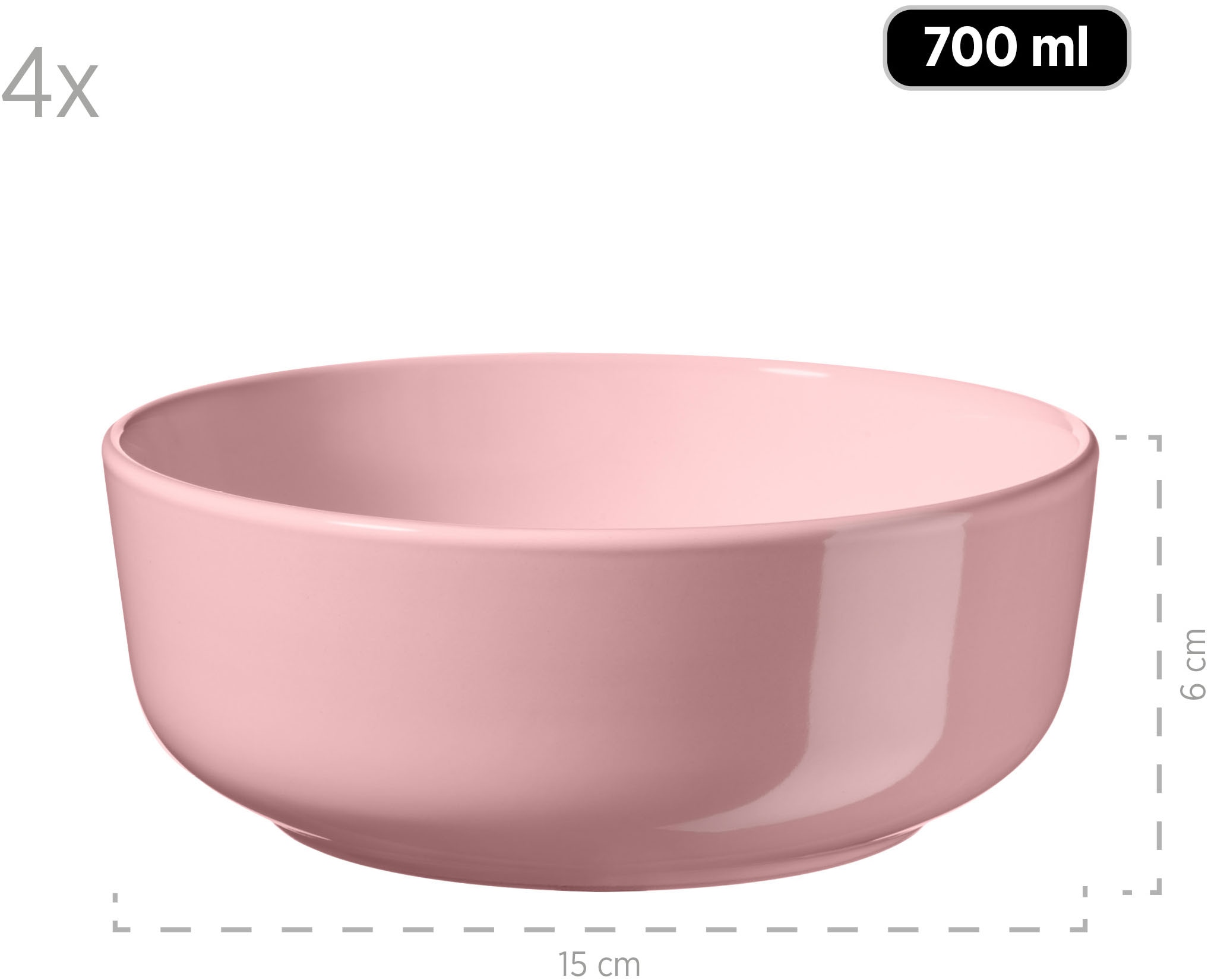 my home Kombiservice »Kosima«, (Set, 16 tlg., je 4 Teller flach, 4 Desserteller, 4 Schüsseln, 4 Kaffeebecher), 16 Teile, Geschirrset für 4 Personen