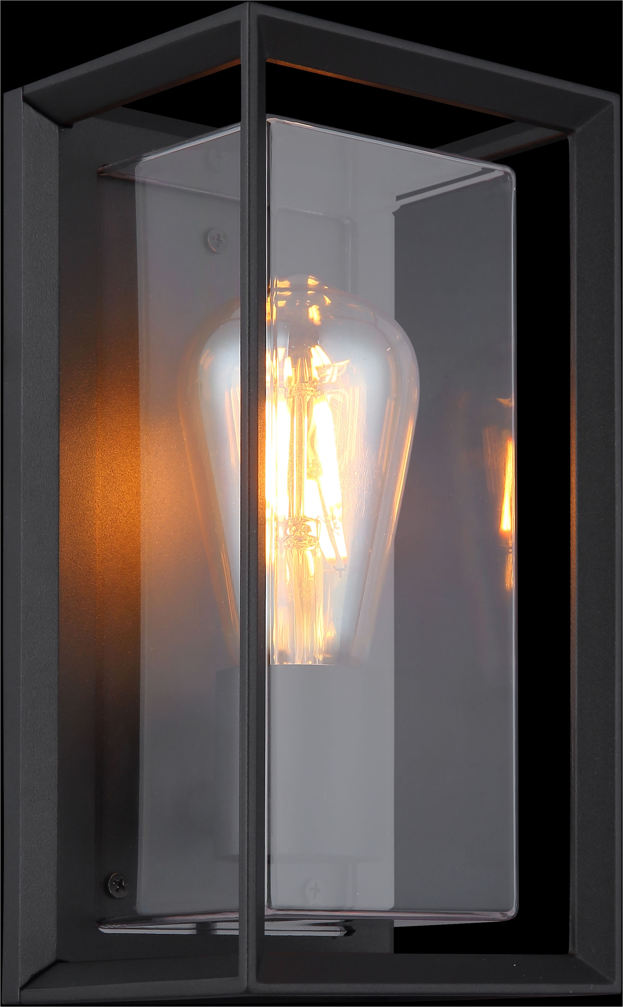 GLOBO LIGHTING Außen-Wandleuchte »LOGANA«, Leuchtmittel E27 | ohne Leuchtmittel, Außenlampe/schwarz/IP44/Terrasse/Wand