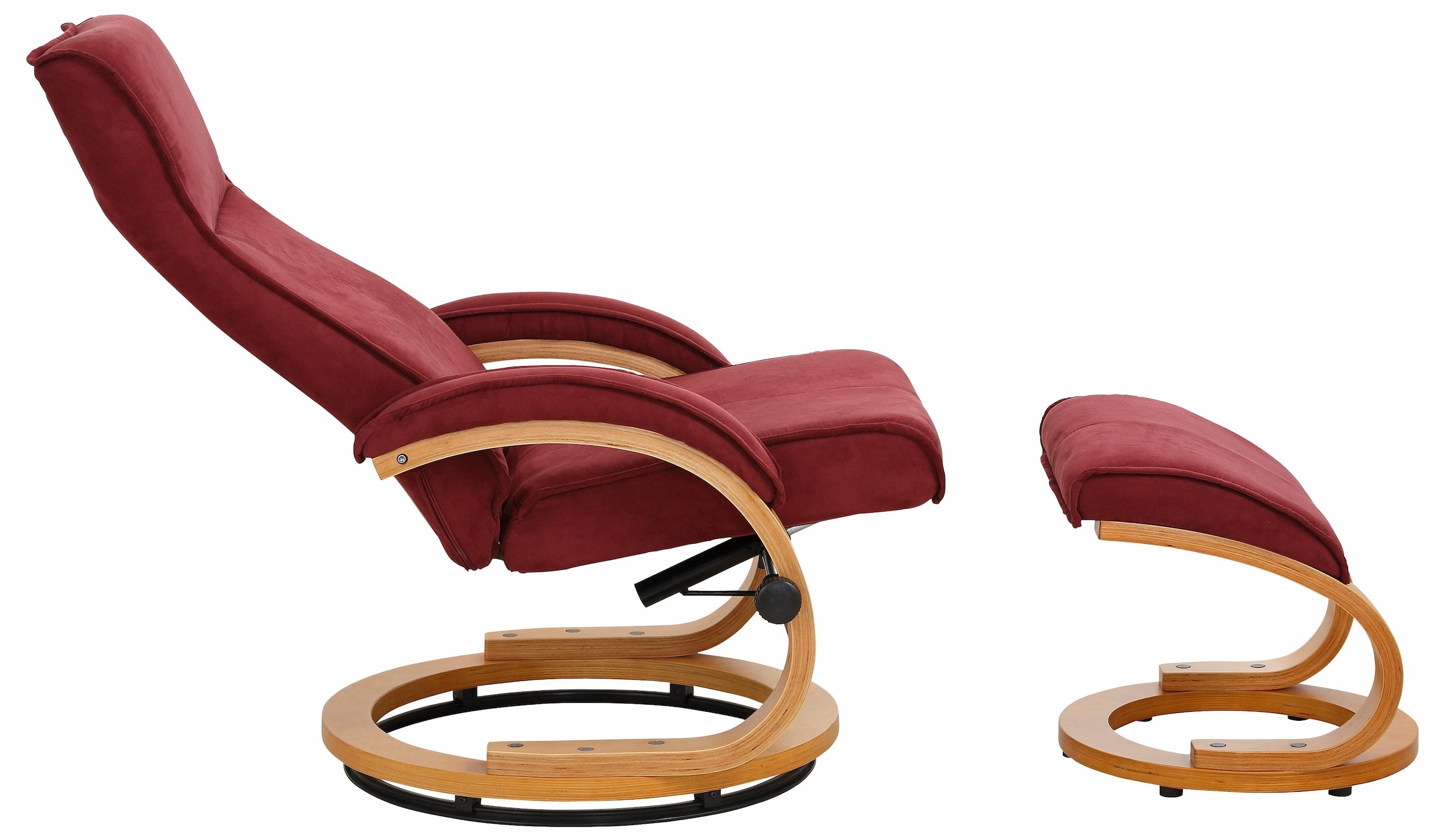 Home affaire Relaxsessel »Paris, TV-Sessel mit Hocker und manueller Liegefunktion«, (Set, 2 St., bestehend aus Sessel und Hocker), Dreh- und Kippfunktion