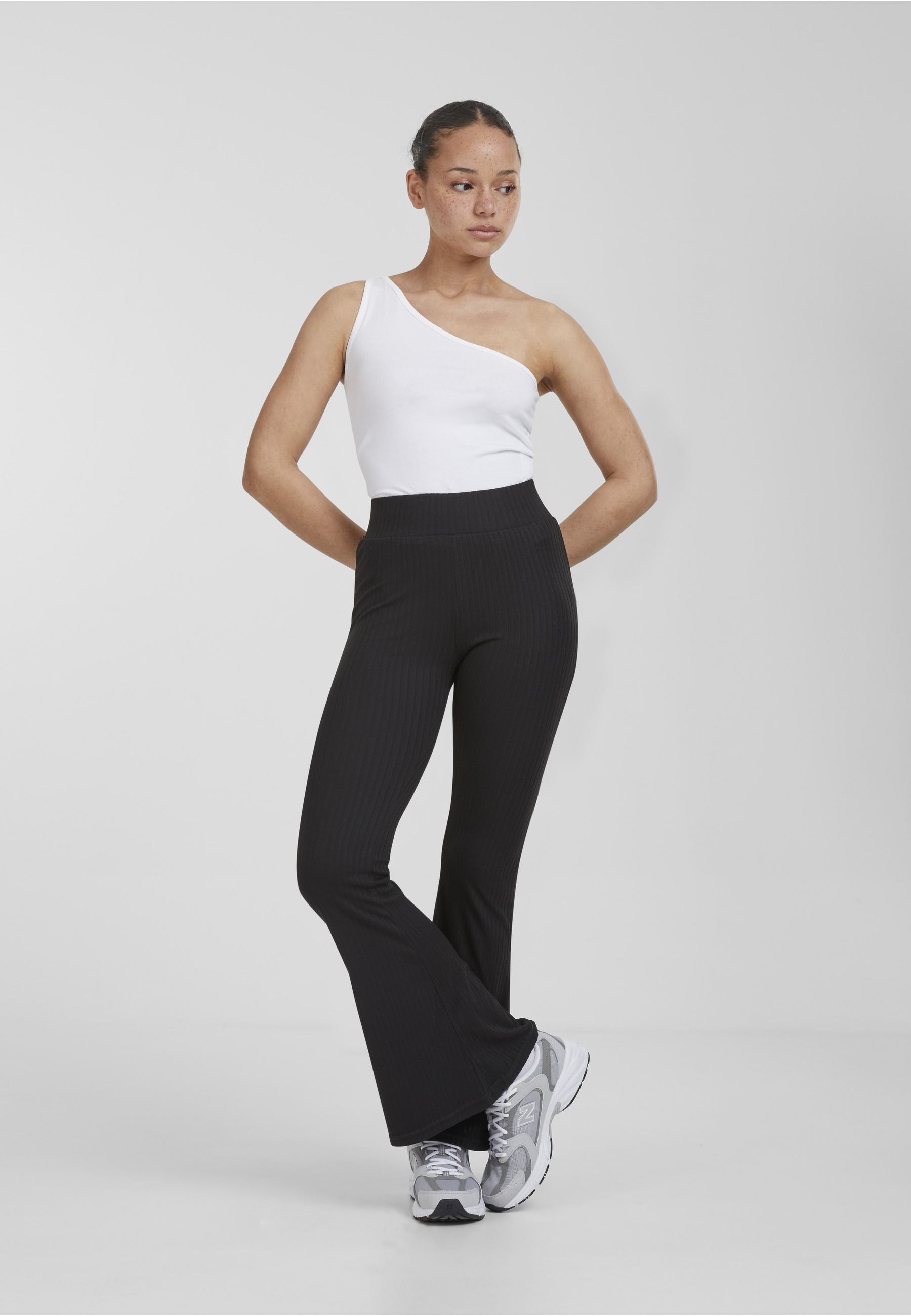 URBAN CLASSICS Leggings »Urban Classics Damen Ladies High Waist Rib Flared Leggings«